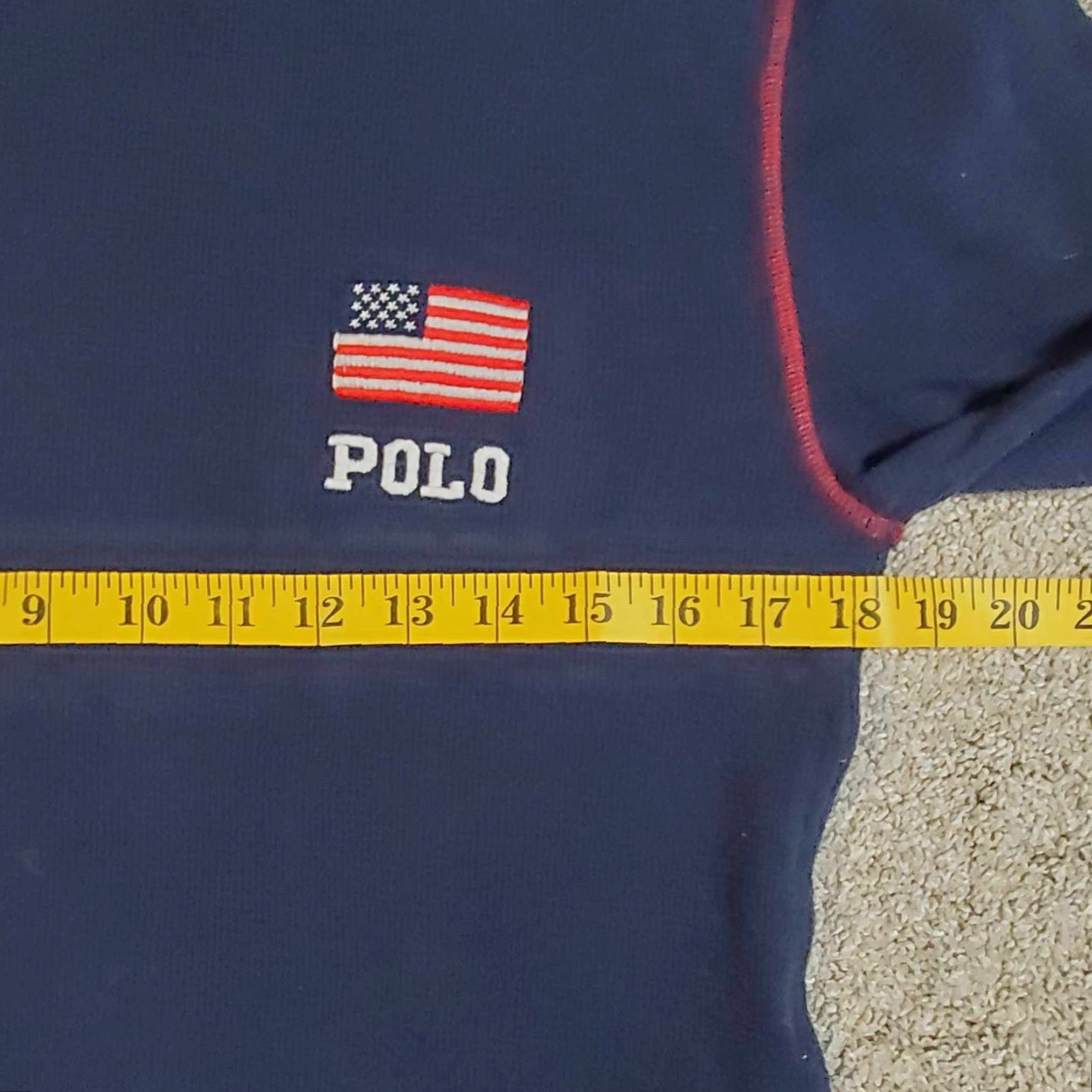 Polo Ralph Lauren Polo Ralph Lauren Men's Navy USA Flag Waffle Knit Thermal Crew-Neck Shirt M Size US M / EU 48-50 / 2 - 4 Thumbnail