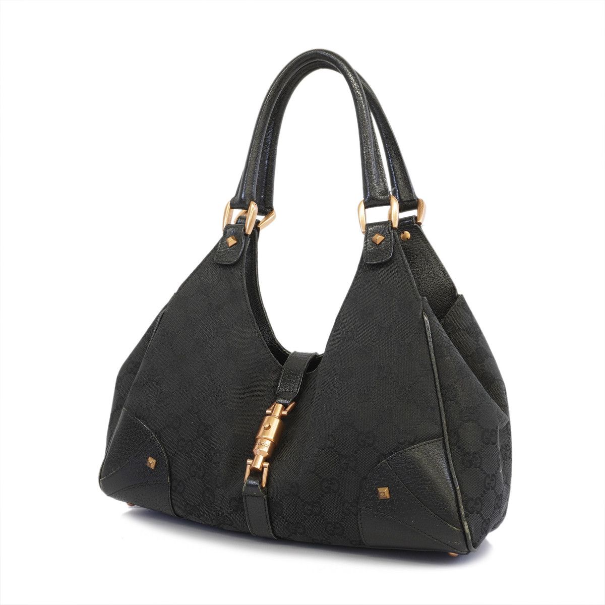 Gucci Shoulder Bag New Jackie GG Canvas Black