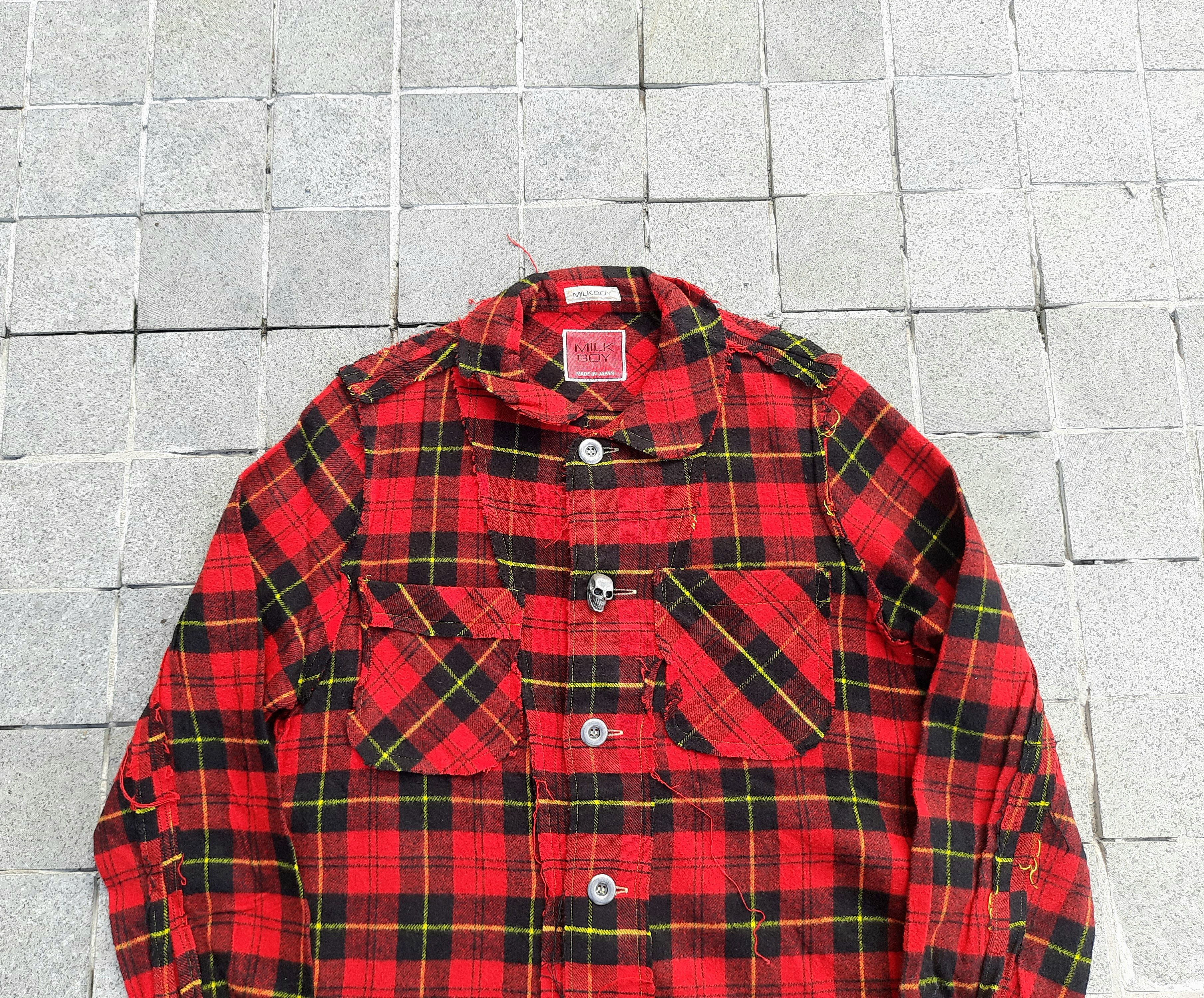 Japanese Brand MILK BOY Red Check Jacket Size US M / EU 48-50 / 2 - 5 Thumbnail