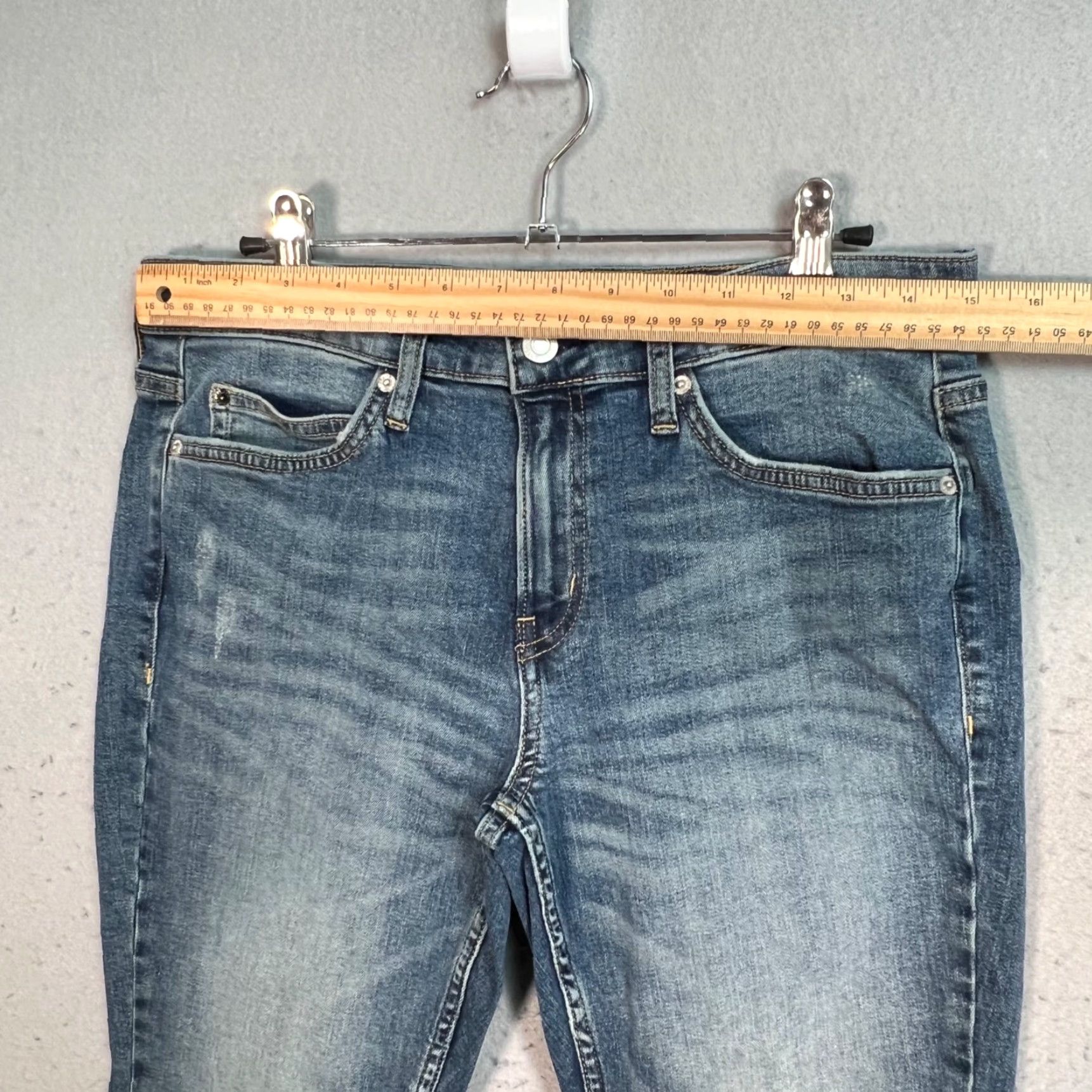 Calvin Klein VINTAGE Calvin Klein Jeans Womens 8 / 30 Slim Skinny Denim Pants Mid Rise Blue Cotton Blend 28.5 Inseam Womens Size 30" / US 8 / IT 44 - 6 Thumbnail