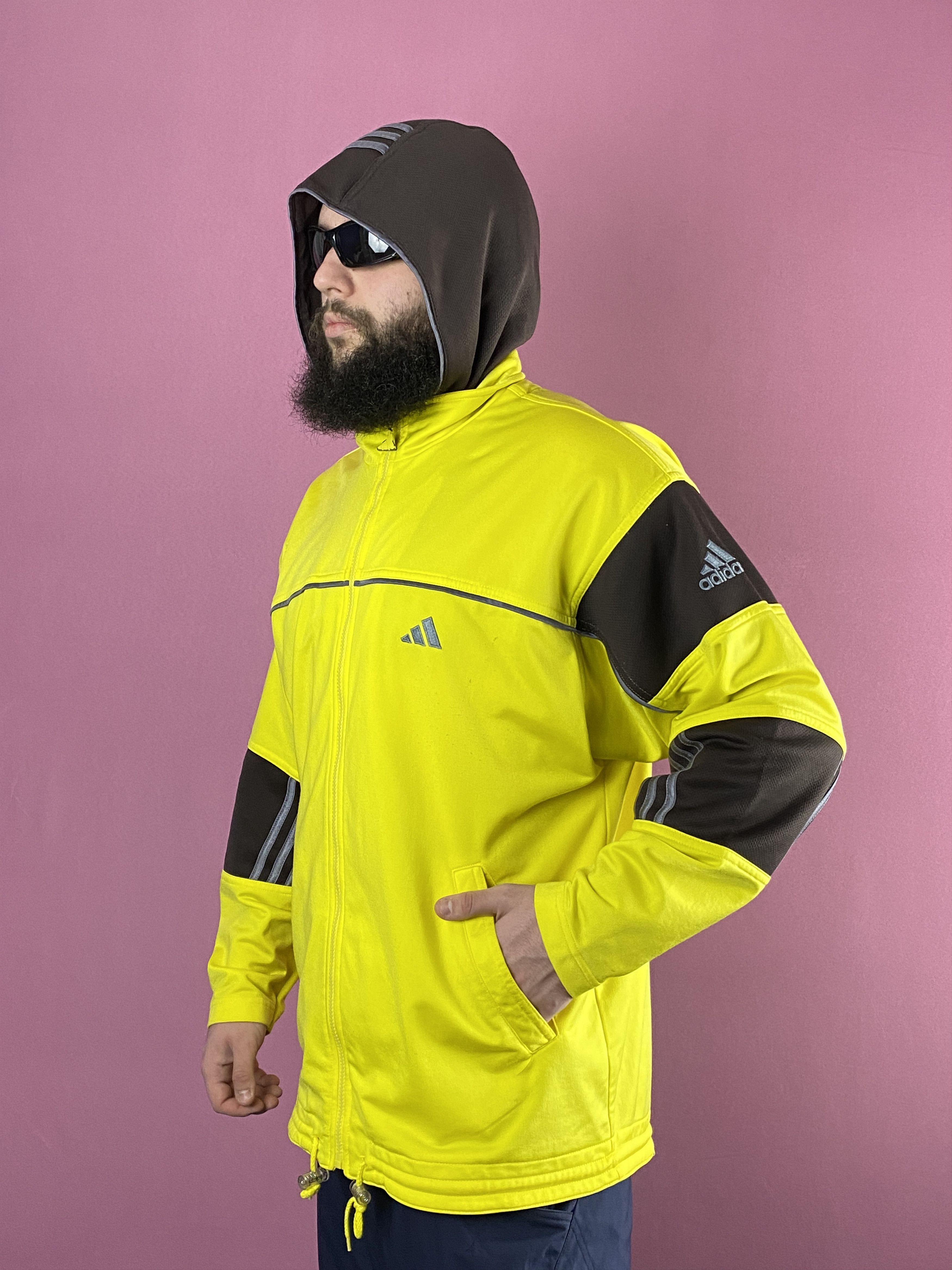 Adidas × Vintage 90s Adidas Vintage Men's Hooded Track Jacket - L Size US L / EU 52-54 / 3 - 1 Thumbnail