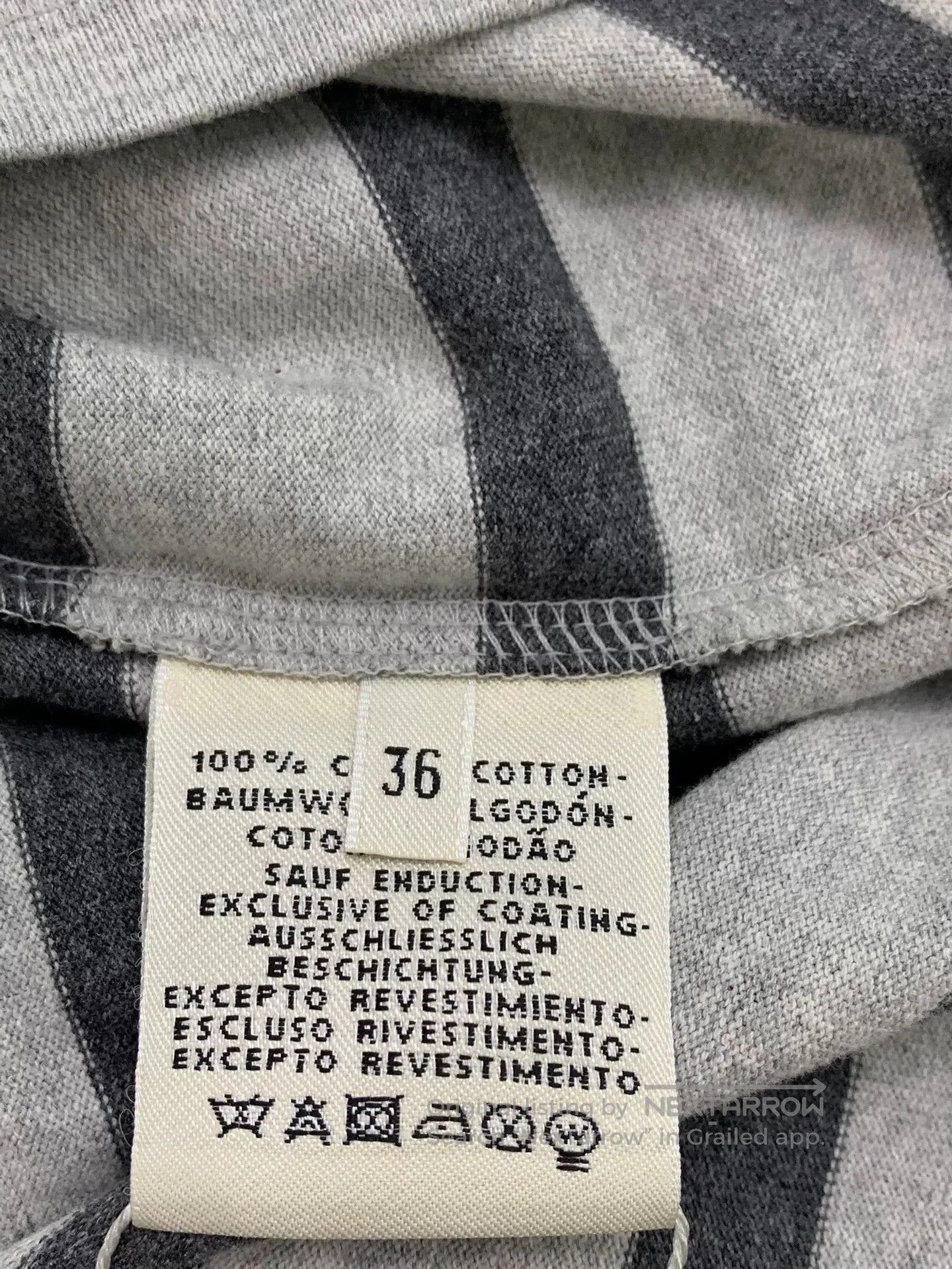 Hermes Gray Striped Long Sleeve T-shirt.