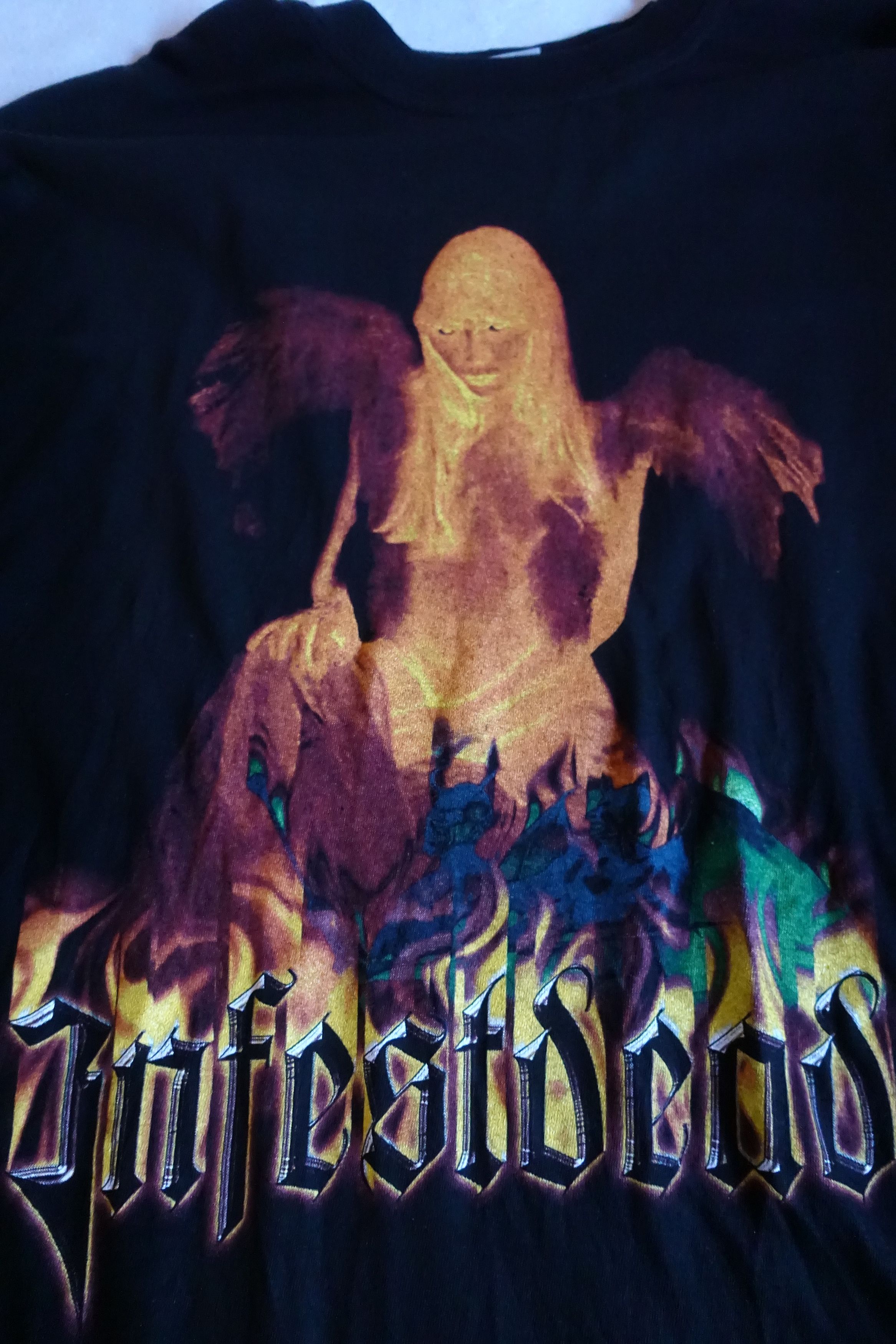 Band Tees Infestdead "Angeldemon" 1997 Longsleeve swedish Death Metal Size US XL / EU 56 / 4 - 2 Thumbnail