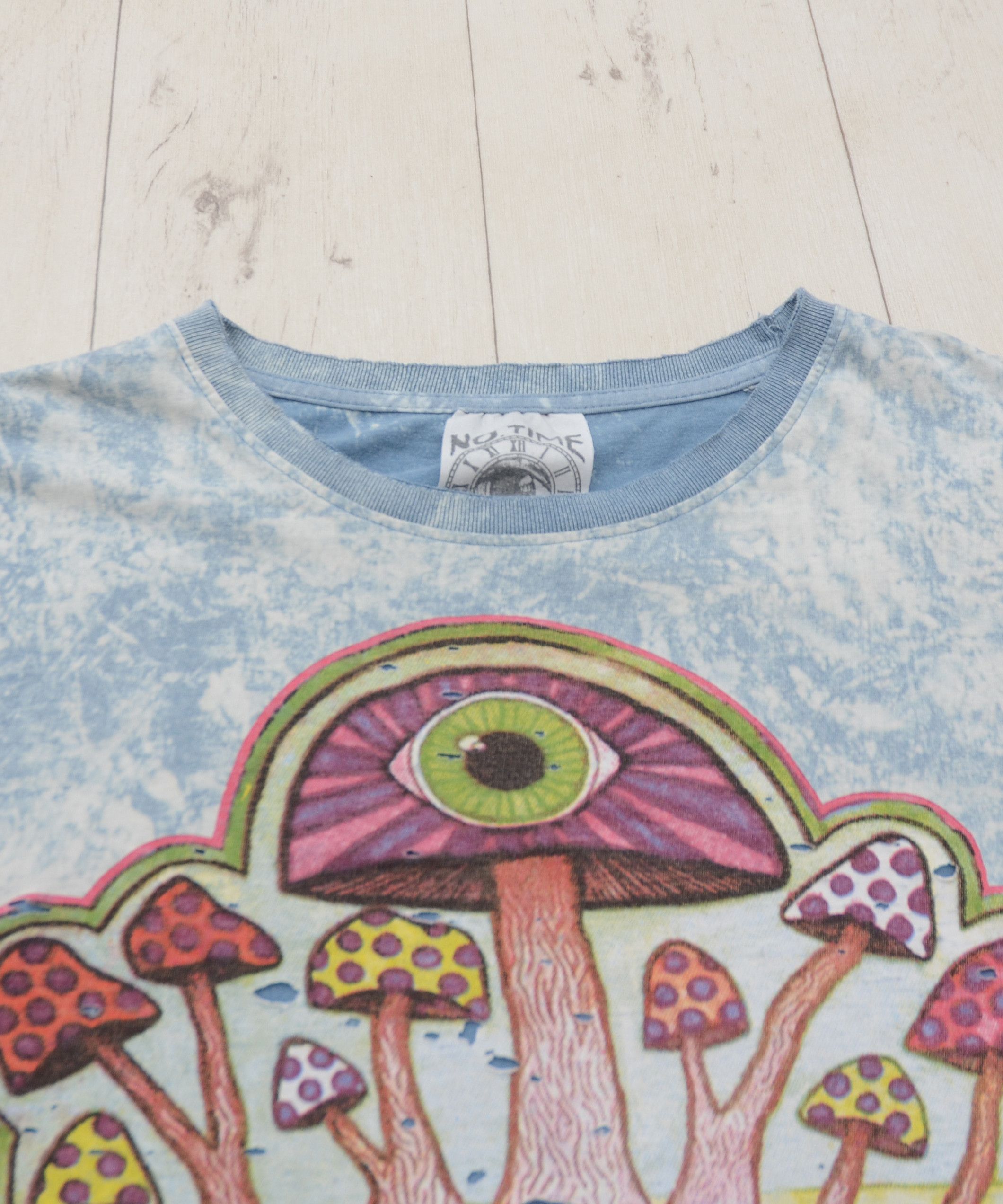 Japanese Brand × Vintage 🍄 No Time Stonewash Eat Mushrooms See The Universe T-shirt Size US L / EU 52-54 / 3 - 6 Thumbnail