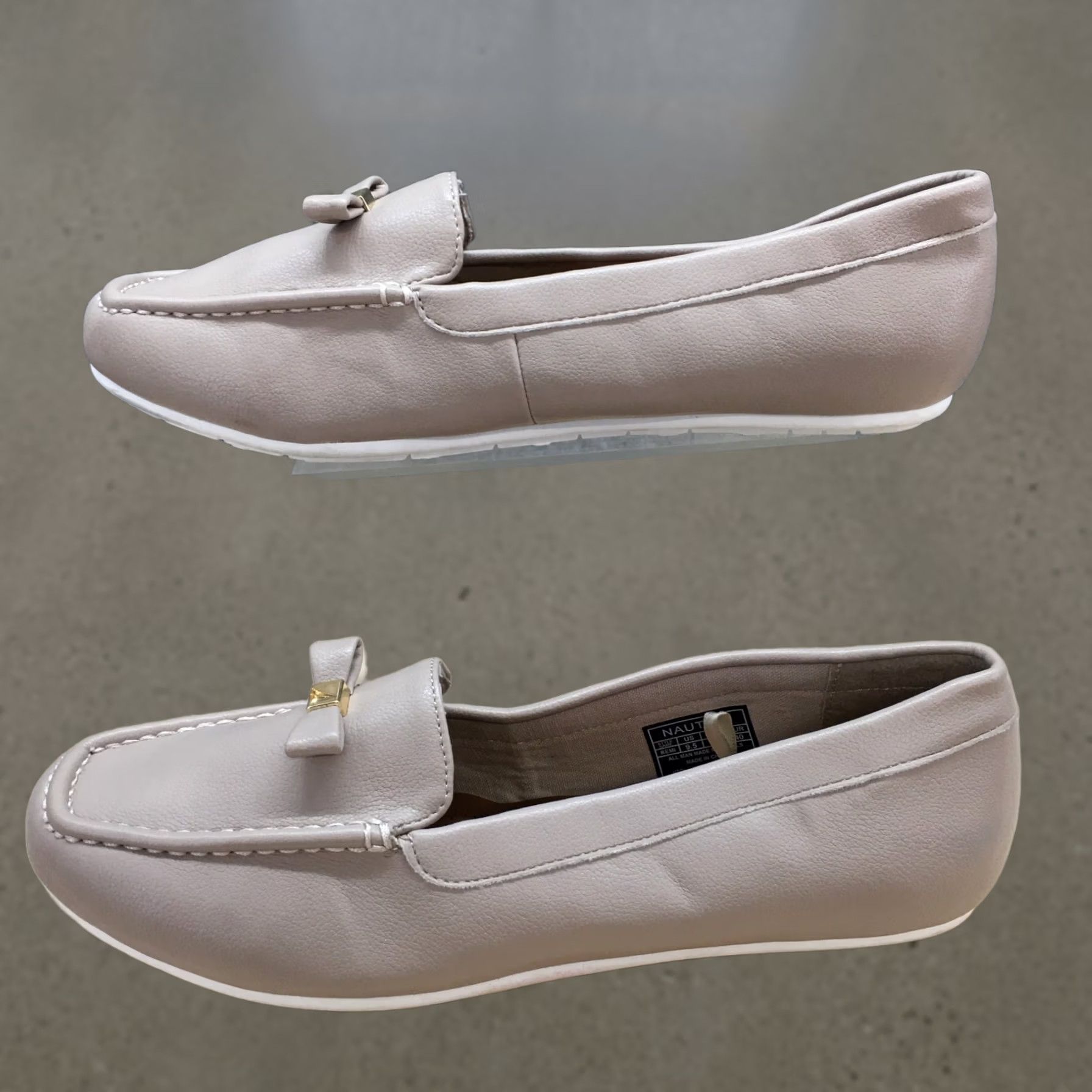 Nautica Nautica Shoes Womens 9.5 Loafer Brown Faux Leather Slip On Bow Low Top Size L / US 10 / IT 46 - 1 Thumbnail