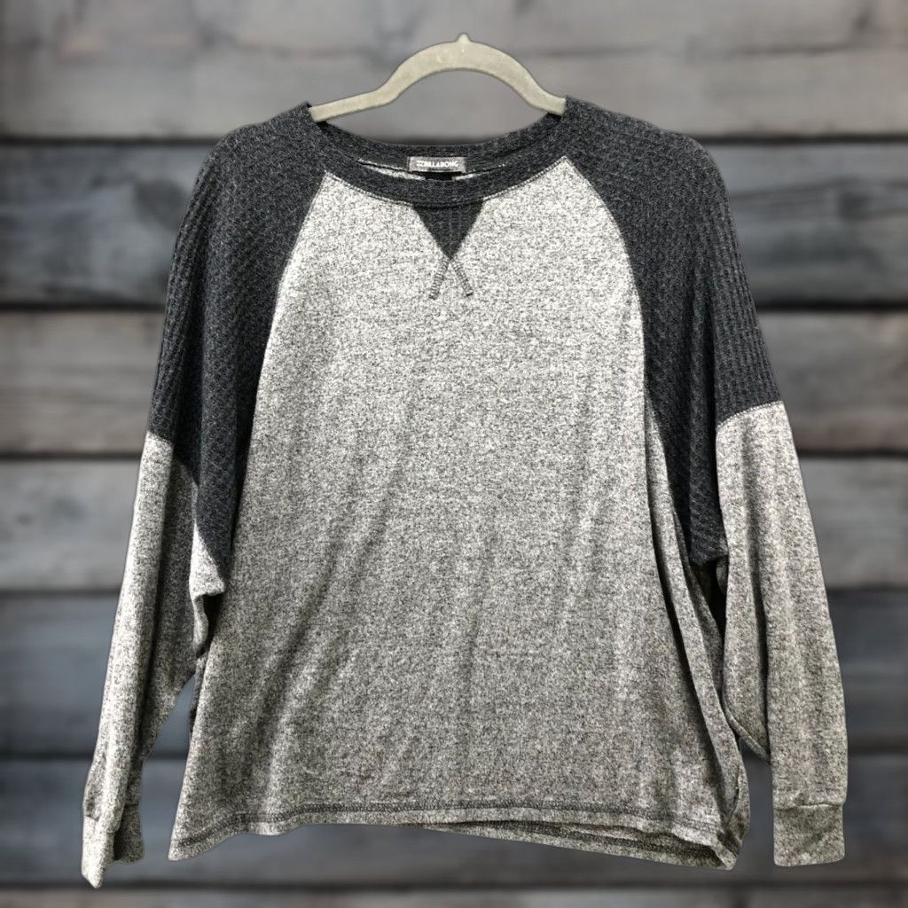 Billabong Billabong Oversized Raglan T Shirt Womens S Gray Long Sleeve Jersey Heather Size S / US 4 / IT 40 - 1 Thumbnail