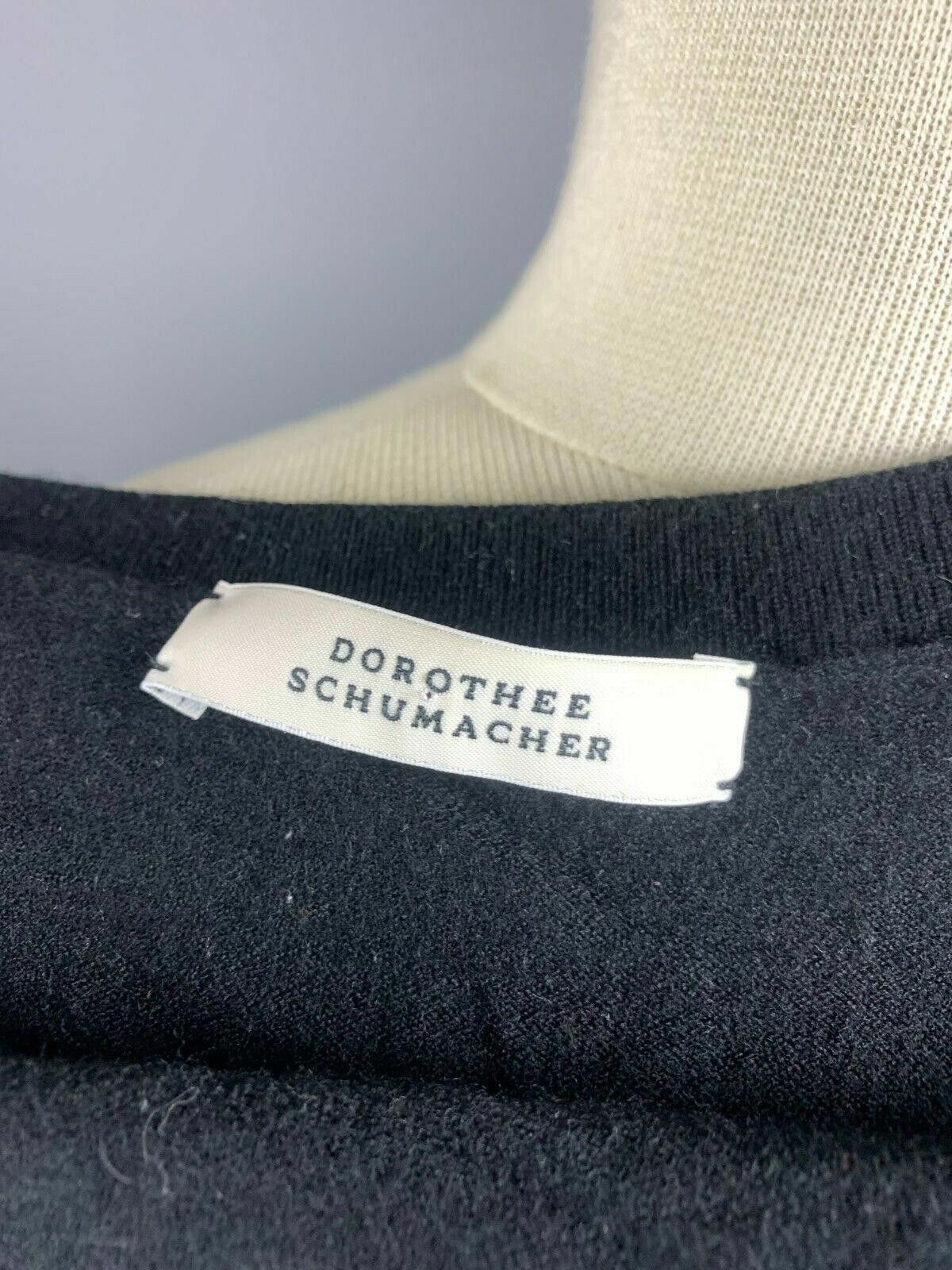 Designer Dorothee Schumacher Black Wool V-Neck Cardigan Sweater Size M / US 6-8 / IT 42-44 - 10 Thumbnail