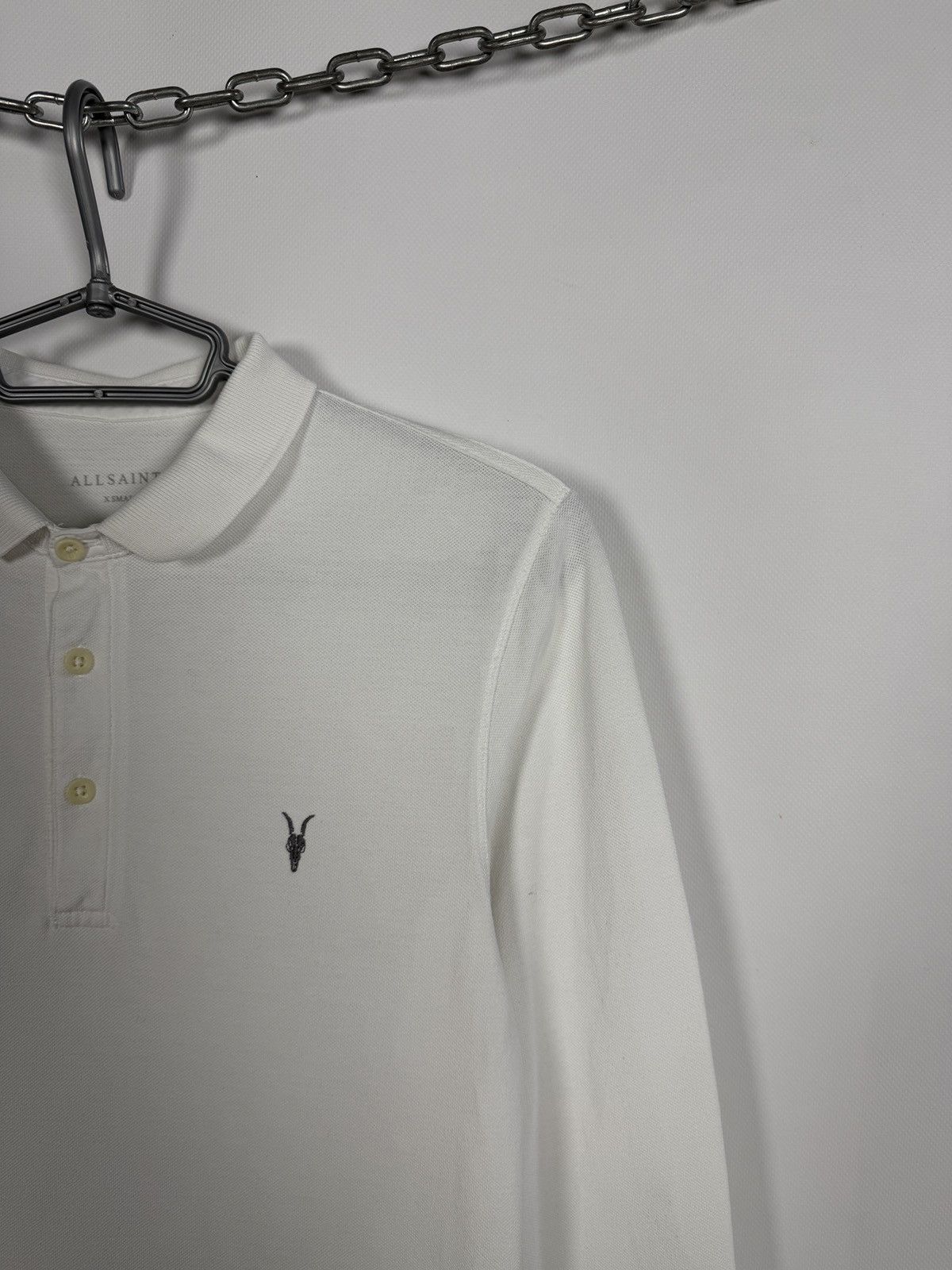 Allsaints Allsaints Reform Long Sleeve Polo Shirt White Cotton Size XS Size US XS / EU 42 / 0 - 2 Thumbnail