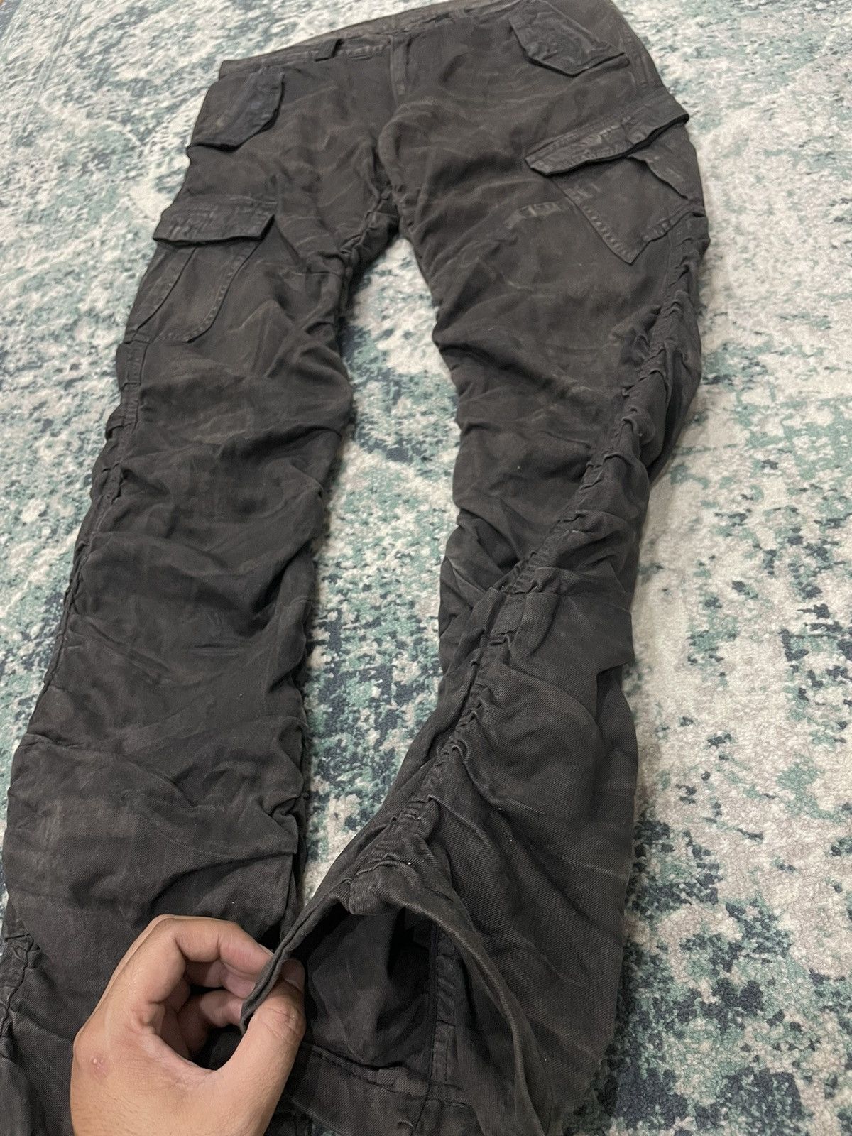 Tornado Mart Tornado Mart Waxed Multipocket Coated Denim Pants Size US 30 / EU 46 - 6 Thumbnail