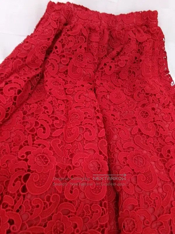 Comme des Garcons Comme Des Garcons size S Red vintage patterned skirt Size 23" - 3 Thumbnail