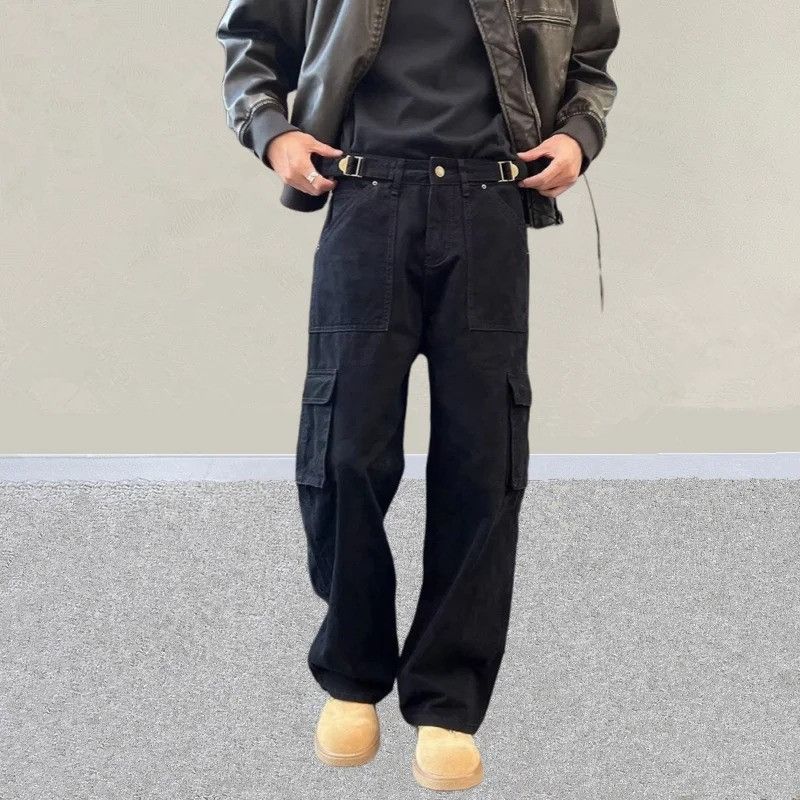 Vintage Y2K Streetwear Black Casual Baggy Cargo Jeans Size US 30 / EU 46 - 1 Thumbnail
