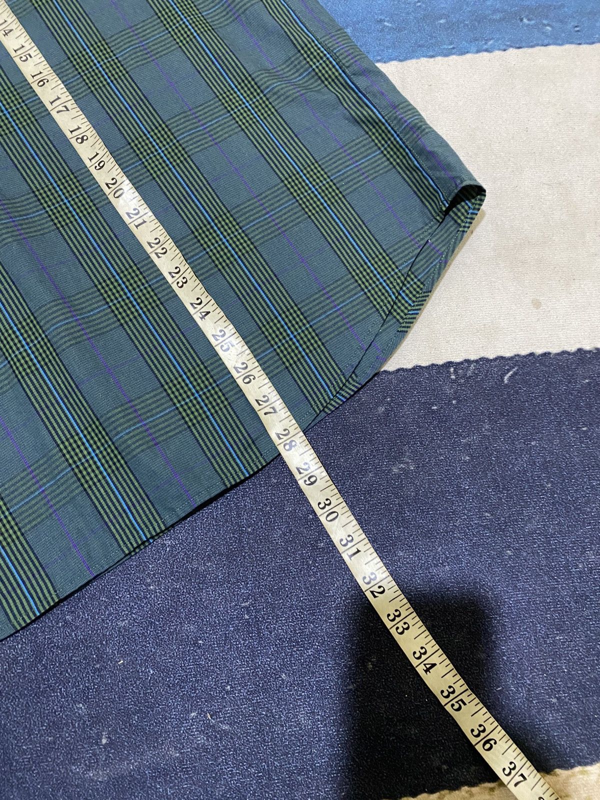 Dior Vintage Christian Dior Sports Half Button Checkered Shirt Size L / US 10 / IT 46 - 13 Thumbnail