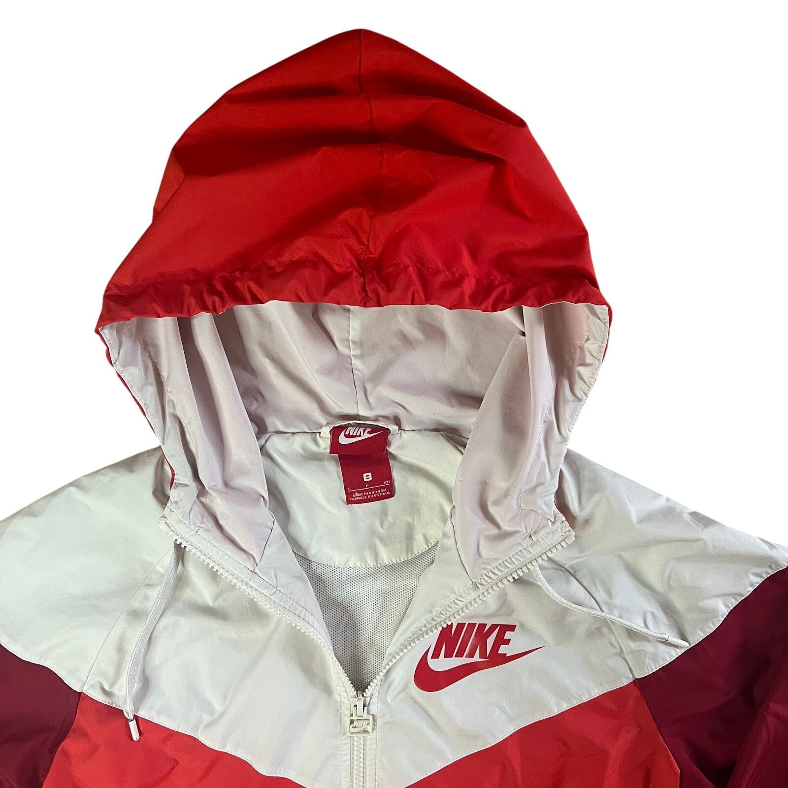 Nike Nike Windrunner Hooded Windbreaker Jacket Red White Size S / US 4 / IT 40 - 3 Thumbnail
