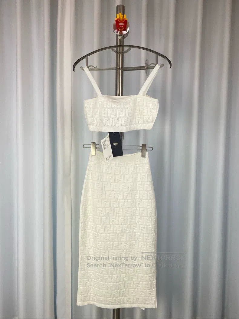 Fendi Fendi Full-length white knit dress with spring/summer 2023 Size 24" / US 00 / IT 34 - 4 Thumbnail