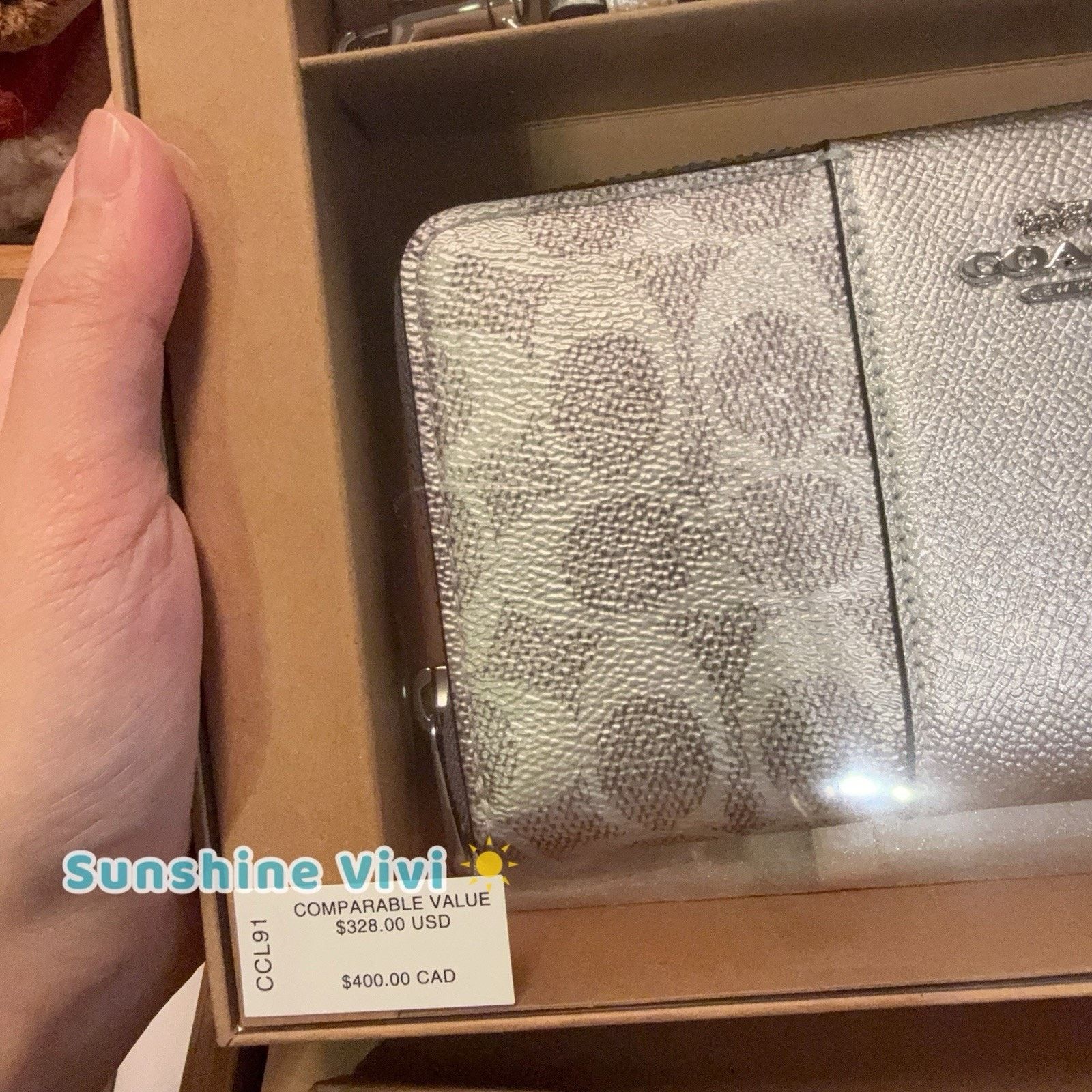 Coach NWT COACH Boxed Long Zip Around Wallet CCL91 GRAY/SILVER Size ONE SIZE - 6 Thumbnail