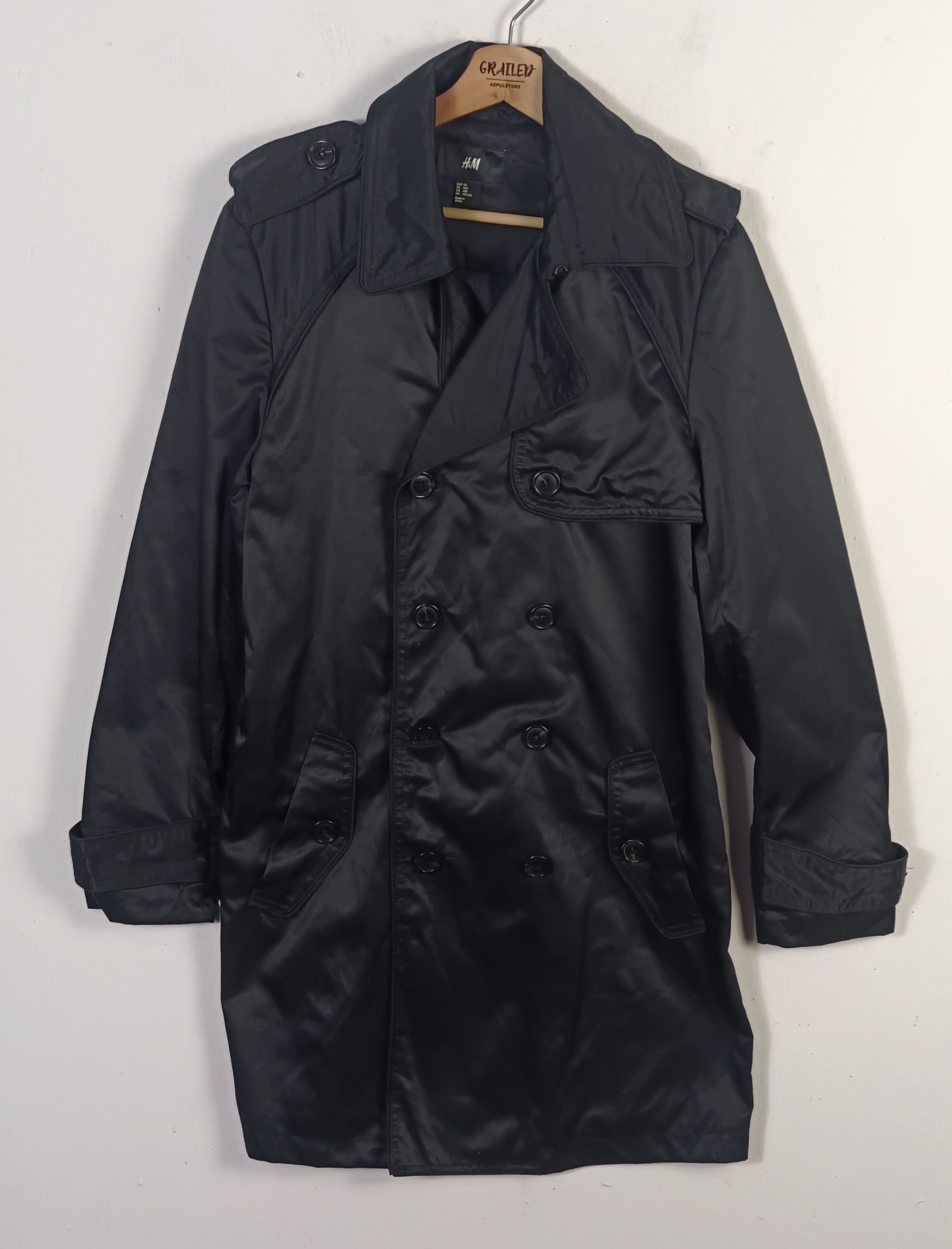 H&M × Japanese Brand H&M Double Breasted Black Trench Coat Size US M / EU 48-50 / 2 - 1 Thumbnail