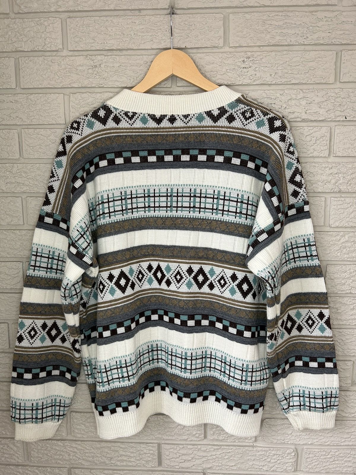 Vintage Vintage 90s Crazy Patterned Italian Knit Cardigan Size US M / EU 48-50 / 2 - 4 Thumbnail