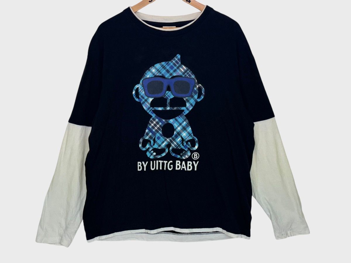 Japanese Brand Uittg Baby Double Check Hyper Primates Longsleeve Size US XL / EU 56 / 4 - 5 Thumbnail