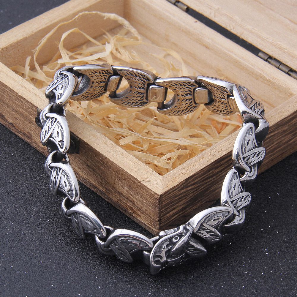 Other 21cm Viking Ouroboros Punk Stainless Steel Bracelet Size ONE SIZE - 2 Thumbnail