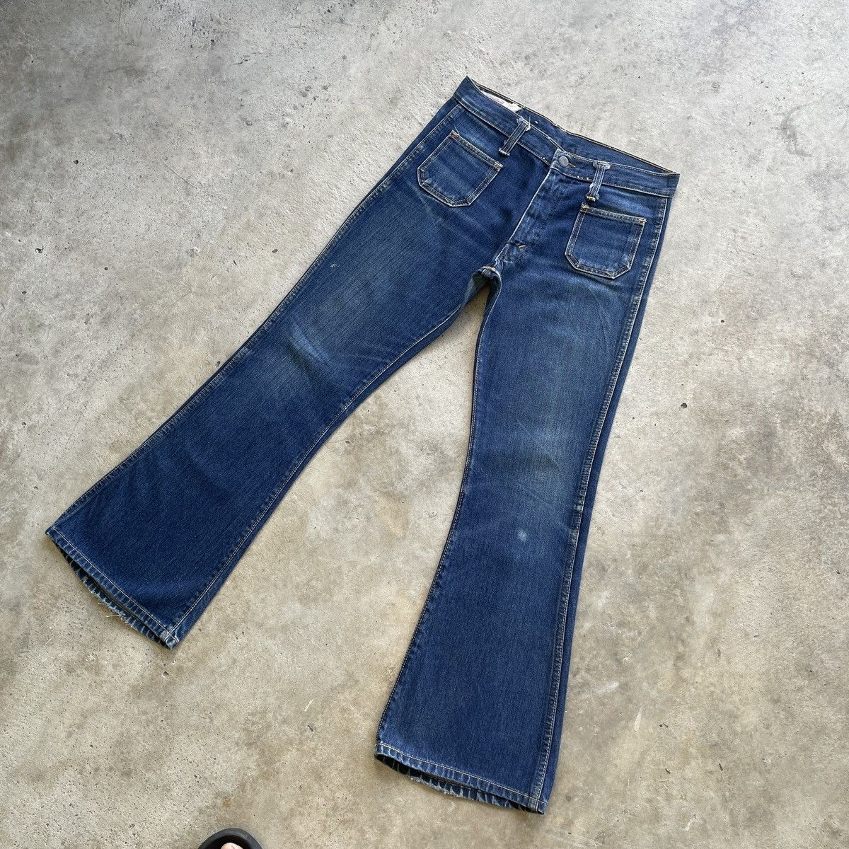 Japanese Brand Vintage 80s Big John Flare Talon Zip Jeans Denim Pants Faded Size US 29 - 2 Thumbnail