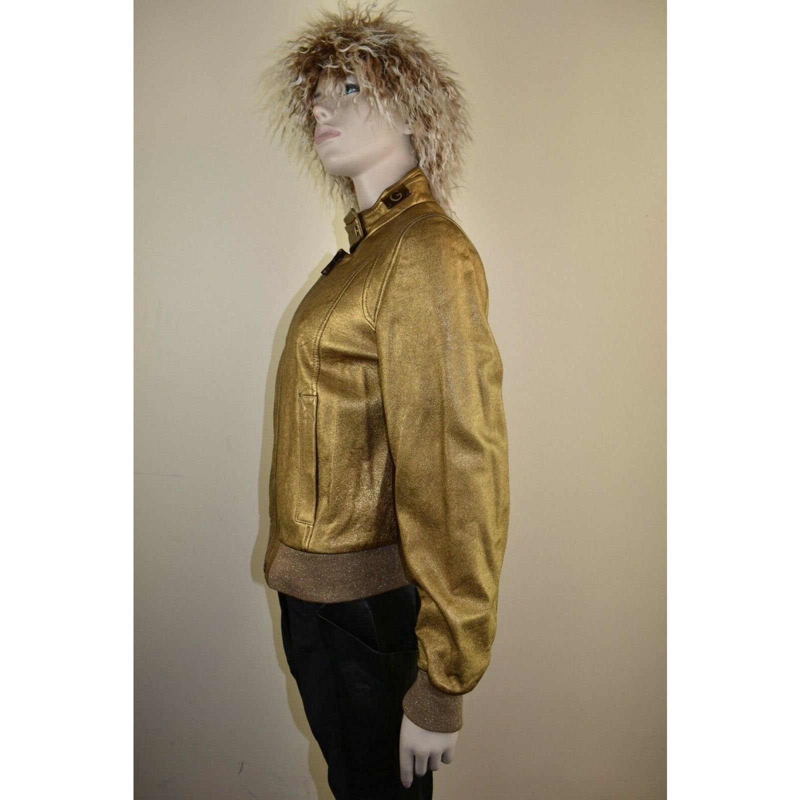 Dolce & Gabbana DOLCE GABBANA GOLD LEATHER DRESS BOMBER RUNWAY JACKET 44 $4K Size M / US 6-8 / IT 42-44 - 11 Thumbnail