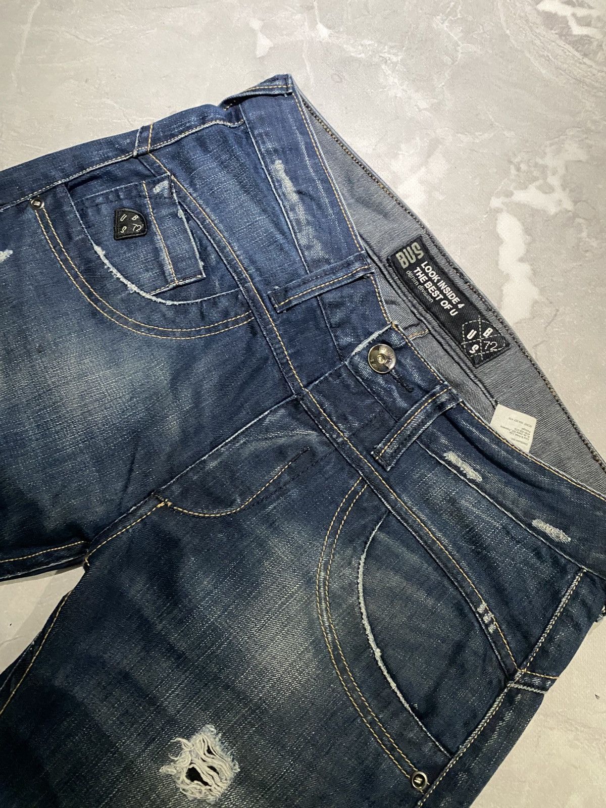 Japanese Brand RARE Destroyed Number Nine Slim Jean / Cosmic Indigo Size US 31 - 2 Thumbnail