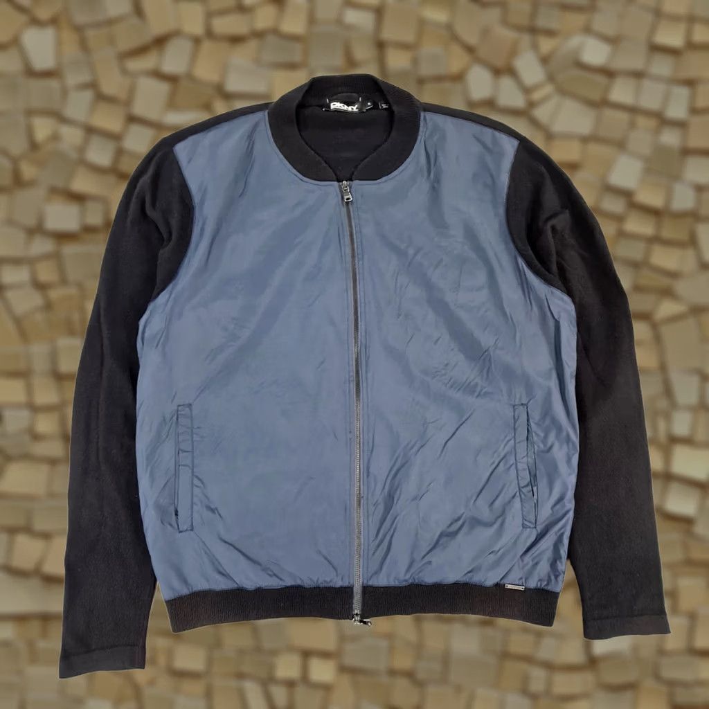 DKNY DKNY Mens Jacket Blue Black XL Bomber Full Zip Lightweight Cotton Nylon Pockets Size US XL / EU 56 / 4 - 1 Thumbnail