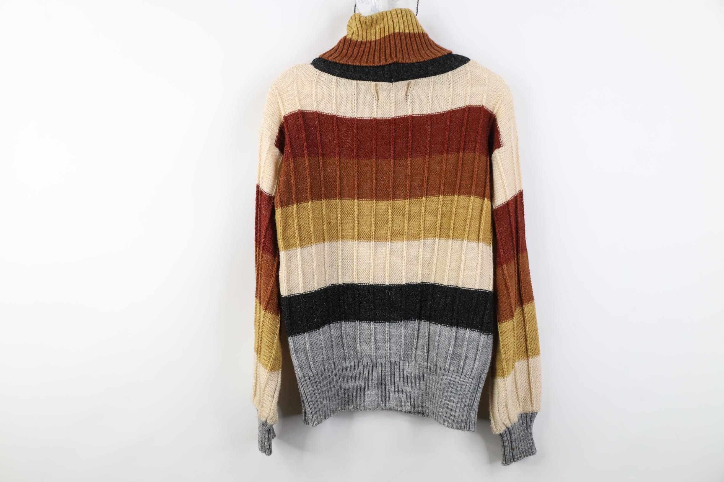 Vintage Vintage 70s Streetwear Earth Tone Chunky Turtleneck Sweater Size L / US 10 / IT 46 - 9 Thumbnail