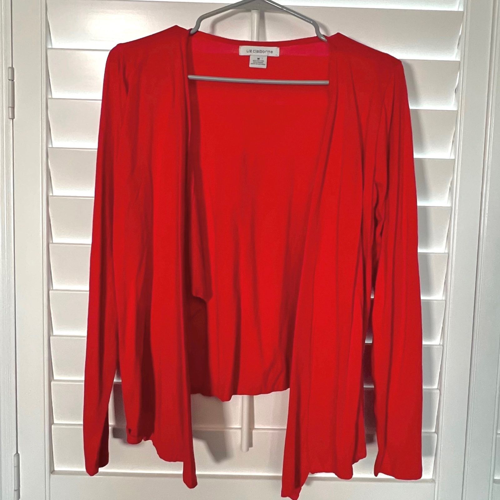 Liz Claiborne Women's Open Front Red Sweater Size Medium Liz Claiborne Size M / US 6-8 / IT 42-44 - 1 Thumbnail