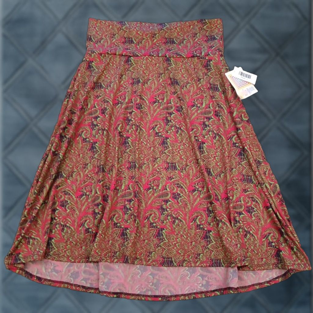 Vintage LuLaRoe Skirt Knee Length Pink Geometric A-Line Pull On L Women Regular VintageNo Size 36" / US 14 / IT 50 - 1 Thumbnail