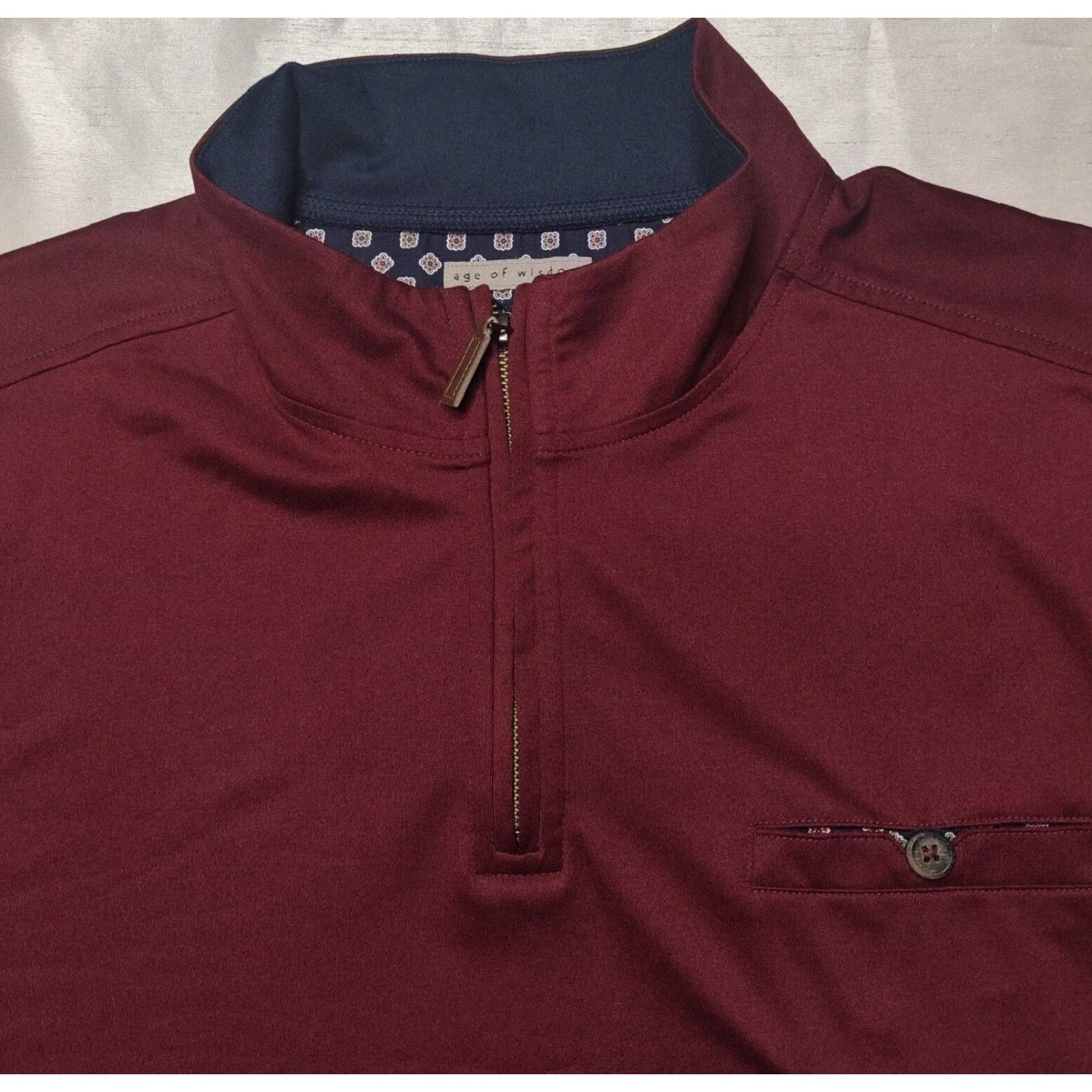Vintage AGE OF WISDOM Men 2XL Burgundy 1/4 Zip Pullover Shirt Shirt Mens 2XL Burgundy 1/4 Zip Pullover Shirt Size US XXL / EU 58 / 5 - 2 Thumbnail