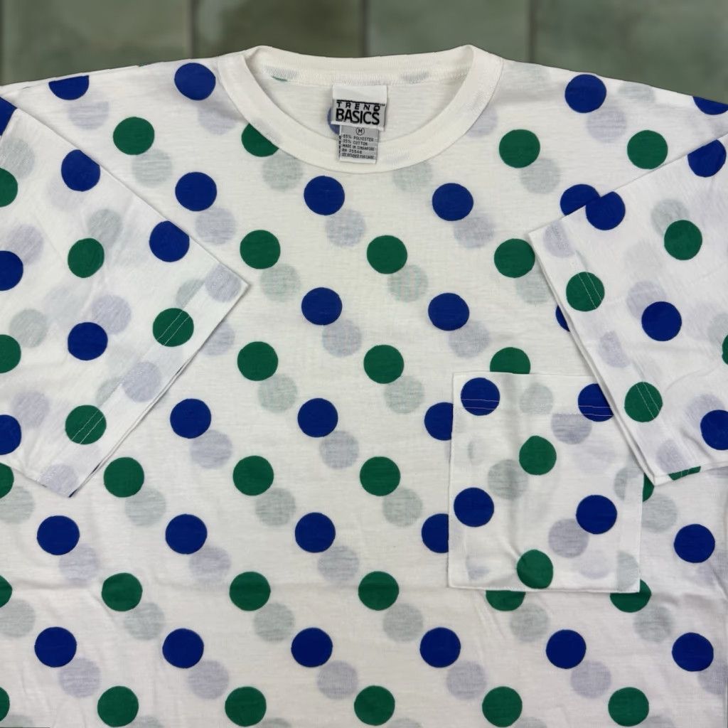 Asics Vintage Basics Polka Dot T Shirt Women Medium Pocket Y2K 90s Trend Size M / US 6-8 / IT 42-44 - 1 Thumbnail