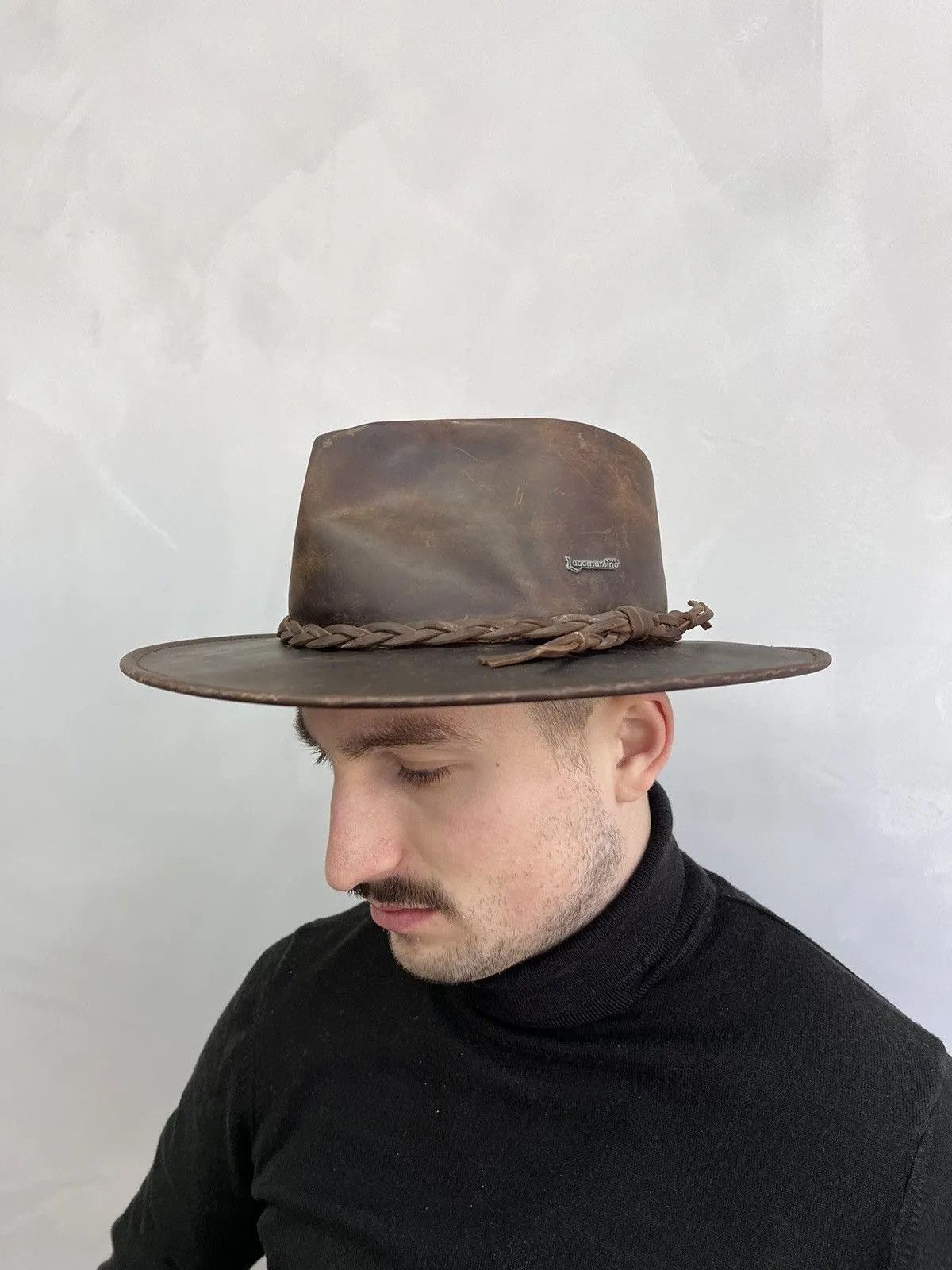 Western Rise Vintage western leather cowboy hat Lagomarsino y2k Size ONE SIZE - 1 Thumbnail
