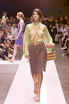 Fendi × Karl Lagerfeld Rare Fendi by Karl Lagerfeld SS 2000 Runway Silk Skirt Size 32" / US 10 / IT 46 - 1 Thumbnail