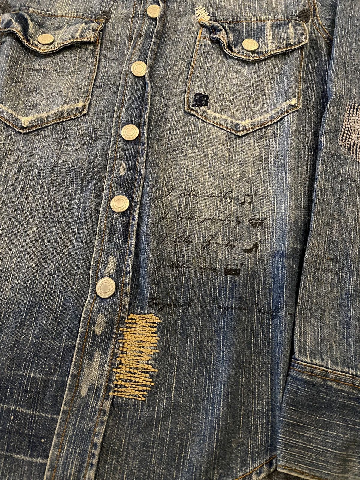 Beauty Beast × Japanese Brand Love & Peace Japan Bagarch Denim Long Shirt Size US S / EU 44-46 / 1 - 3 Thumbnail
