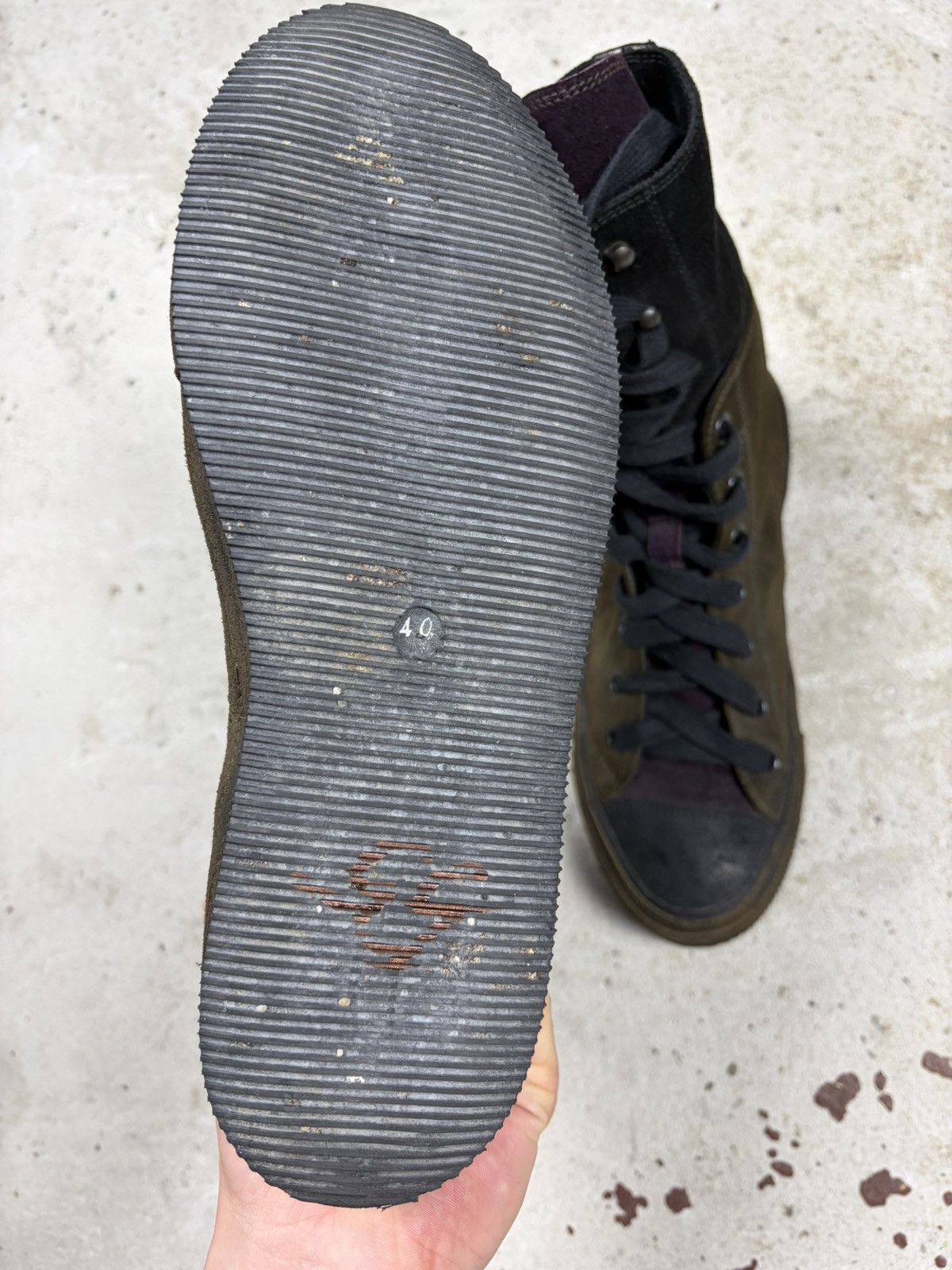 Ann Demeulemeester Ann Demeulemeester Scamosciato Suede High Top Sneakers Size US 10 / IT 40 - 13 Thumbnail
