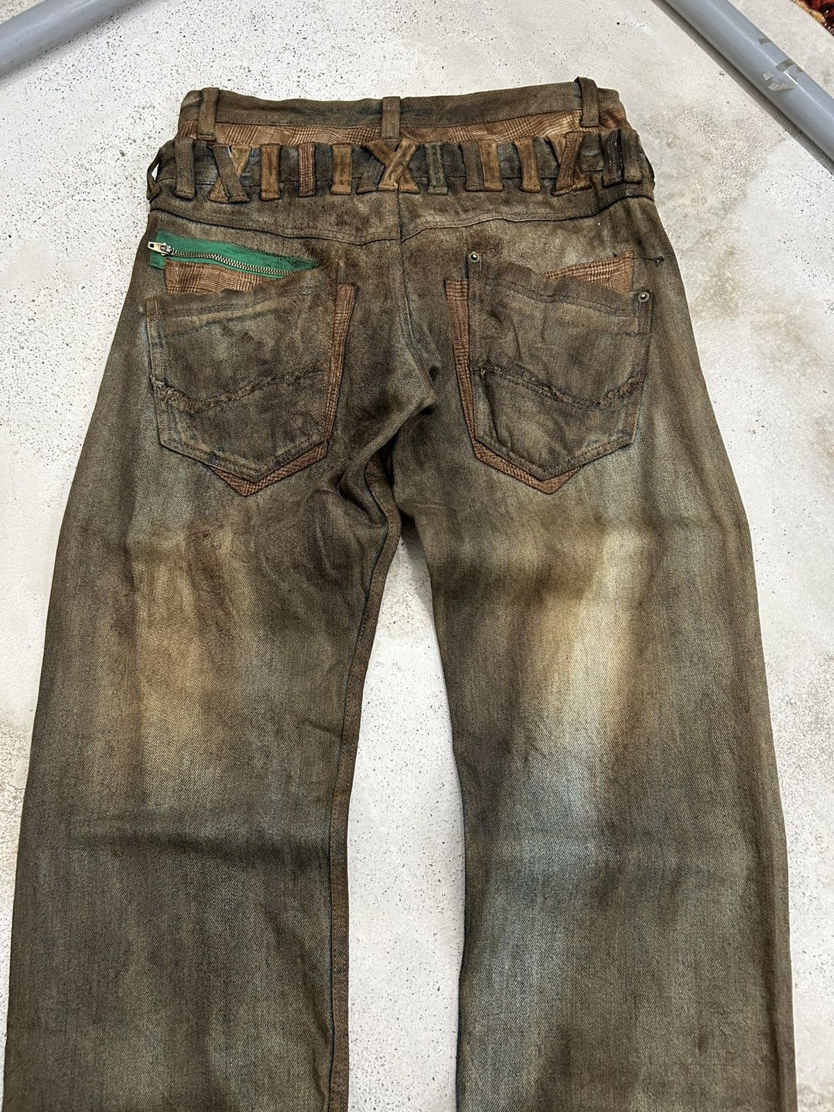 GOSTAR DE FUGA Vintage Normanbros Japan Double Waist Mud Washed Dirty Size US 31 - 15 Thumbnail