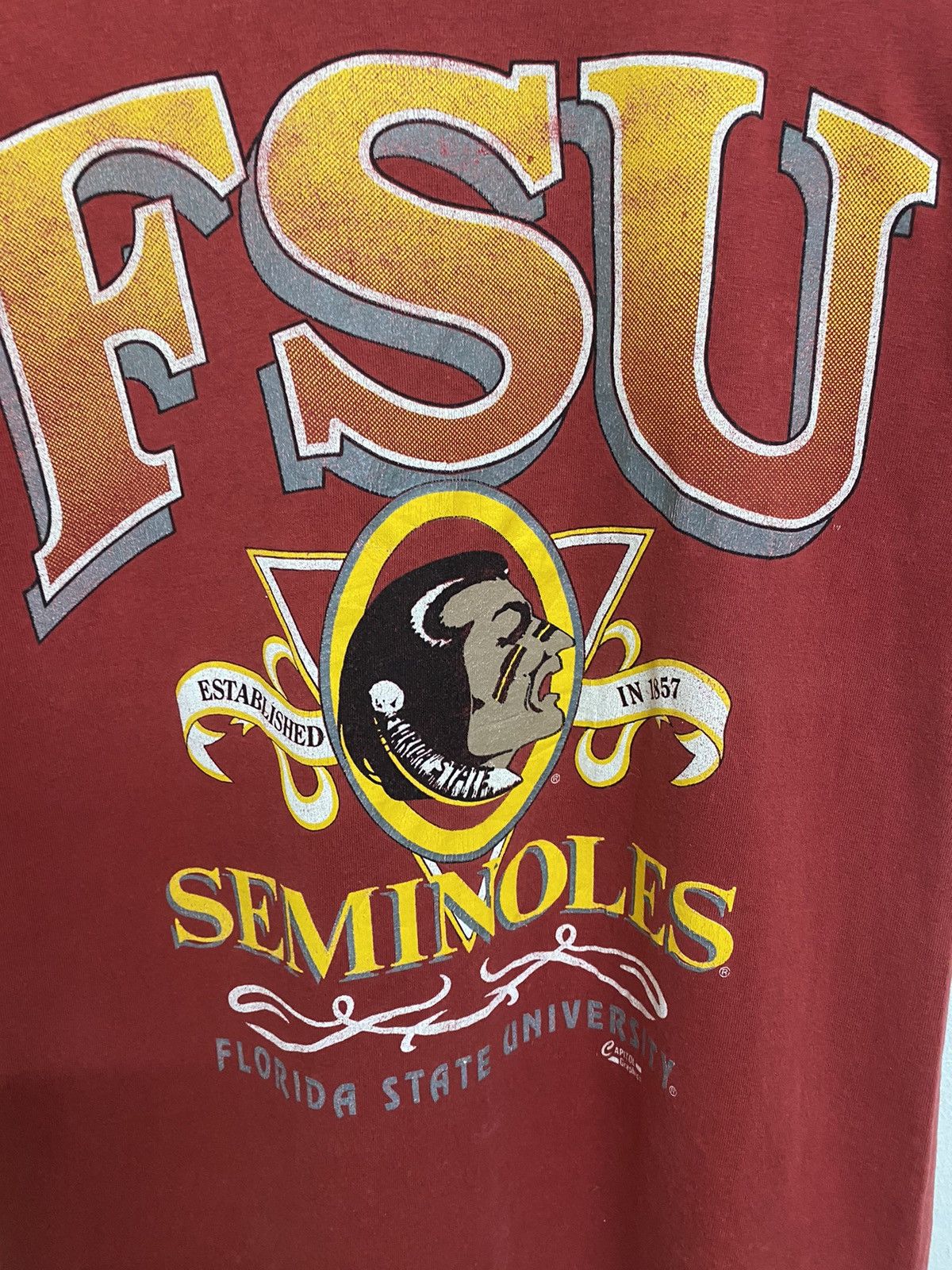 Vintage Vintage 90s Florida State University FSU Tshirt Size US M / EU 48-50 / 2 - 2 Thumbnail