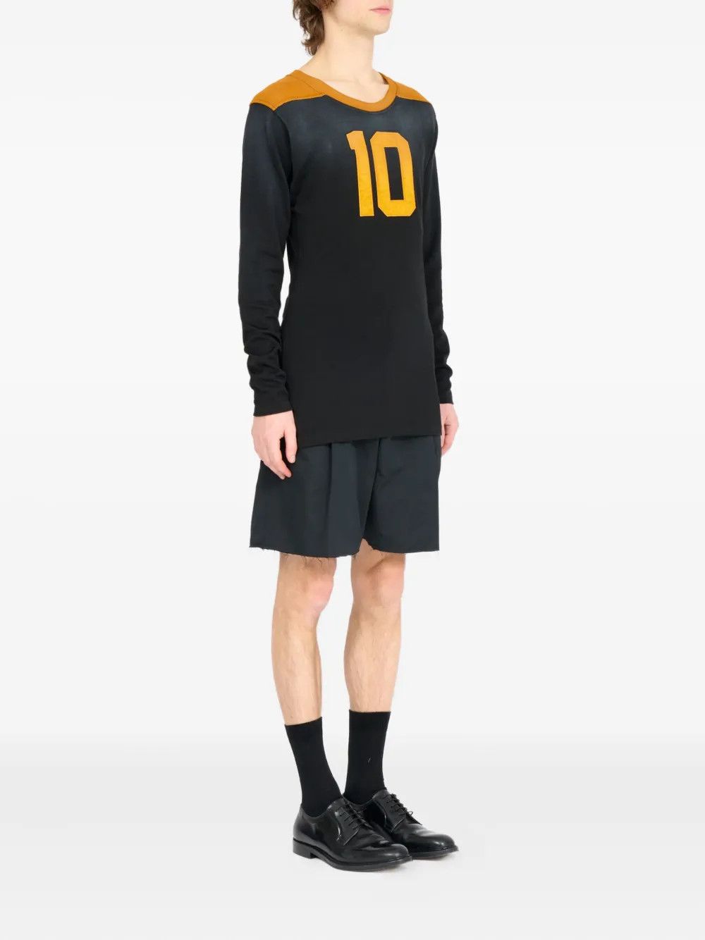 Maison Margiela o1w1db10526 Panelled Long-sleeve T-Shirt in Black/Orange Size US XS / EU 42 / 0 - 3 Thumbnail