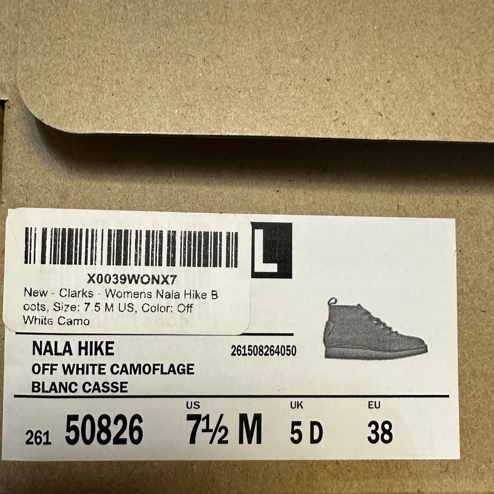 Clarks CLARKS ORIGINAL WOMEN'S 7.5 NALA HIKE OFF WHITE CAMO ANKLE B Size US 7.5 / IT 37.5 - 5 Thumbnail