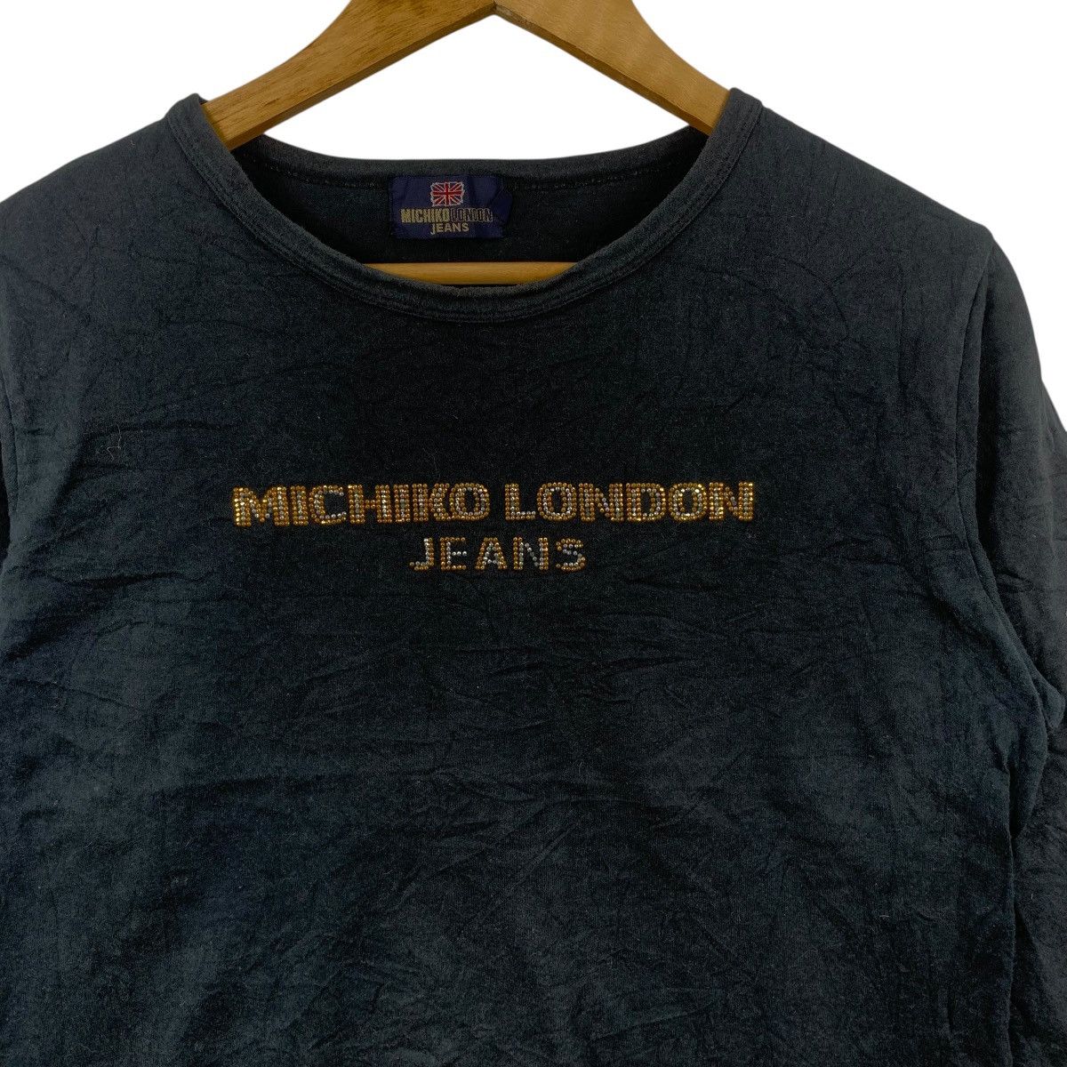 Michiko Koshino London Vintage MICHIKO LONDON JEANS Rhinestone Bling Tee Shirt Size US L / EU 52-54 / 3 - 4 Thumbnail