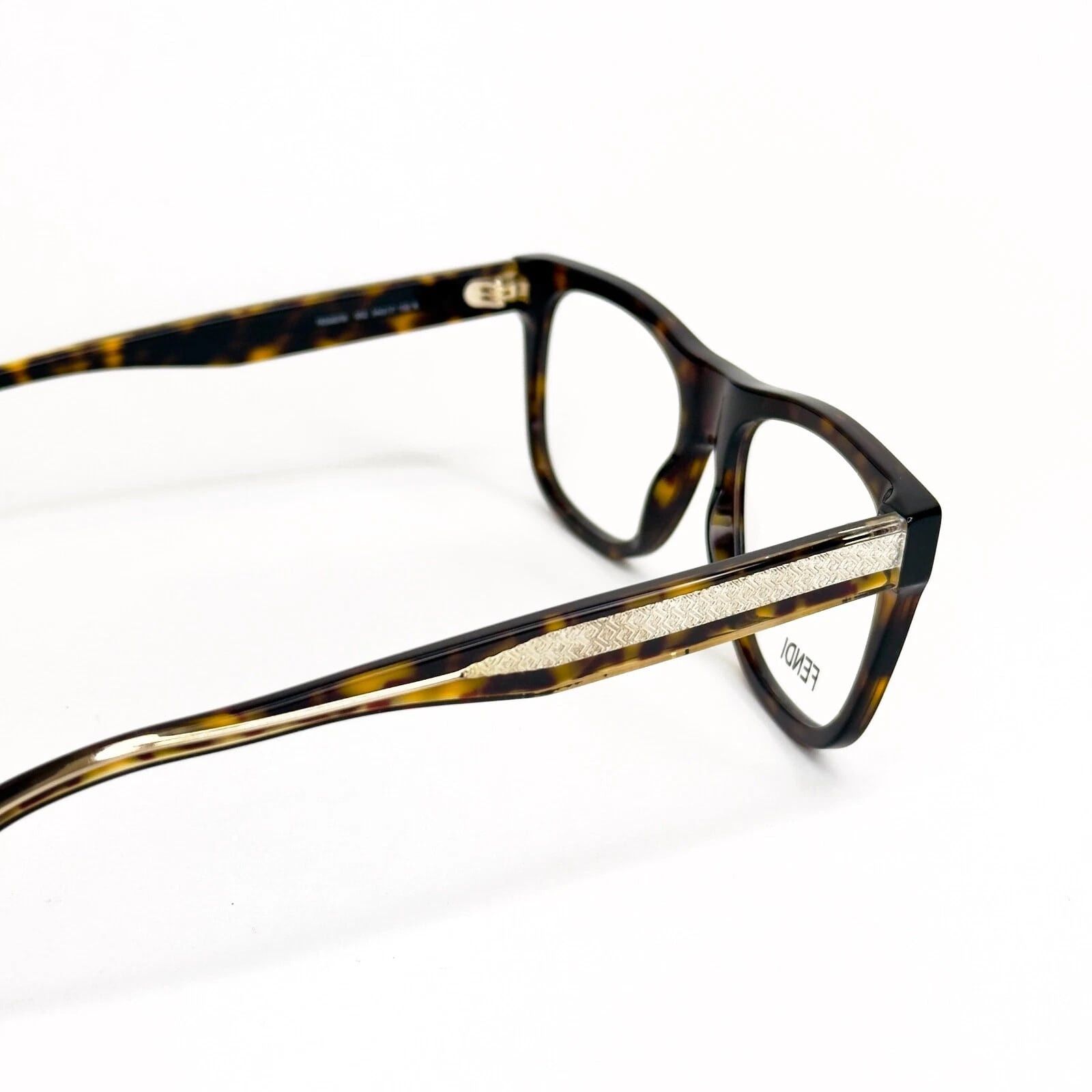 Fendi FENDI 50070 Brown Havana Gold Print Eyeglasses FE50070I 052 Size ONE SIZE - 4 Thumbnail
