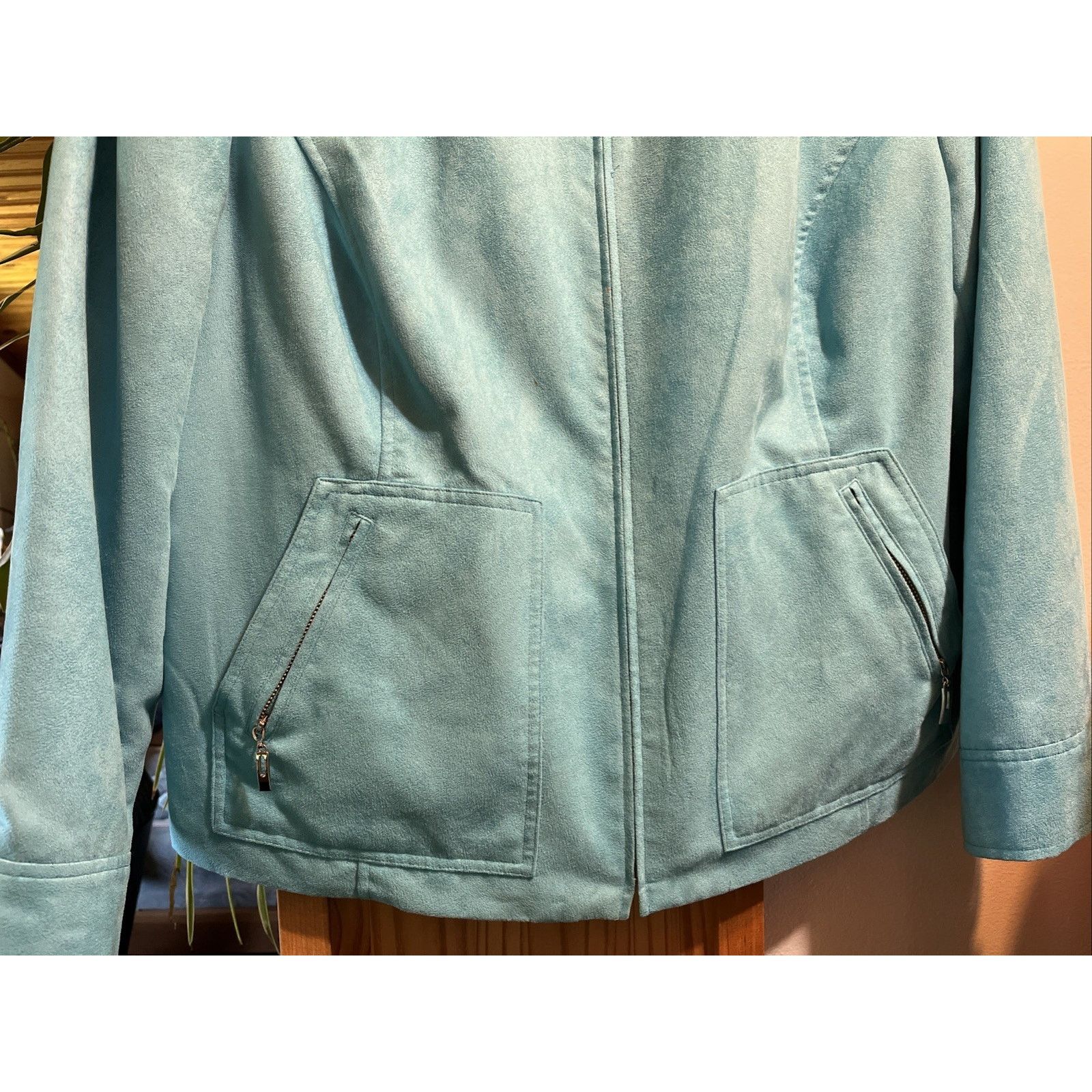 Evan Picone Evan Picone WOMEN’s Size 18 Full Zip Faux Suede Blue Jacket Size XXL / US 16-18 / IT 52-54 - 5 Thumbnail