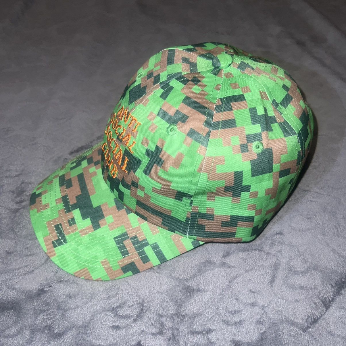 Anti Social Social Club NEW Minecraft x Anti Social Social Club Pixel Camo 6P Hat Size ONE SIZE - 3 Thumbnail