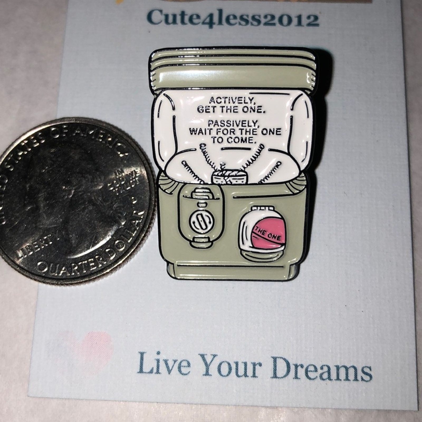 Other Actively Passively Gum Ball Machine Pin Brooch Size ONE SIZE - 1 Thumbnail