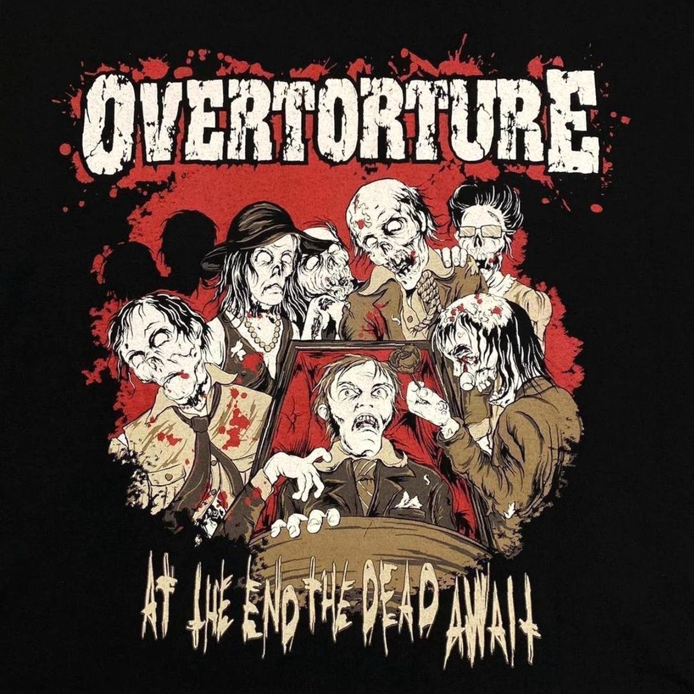 Fruit Of The Loom Overtorture “At The End The Dead Await” Death Heavy Metal Band Black T-Shirt XL Size US XL / EU 56 / 4 - 4 Thumbnail
