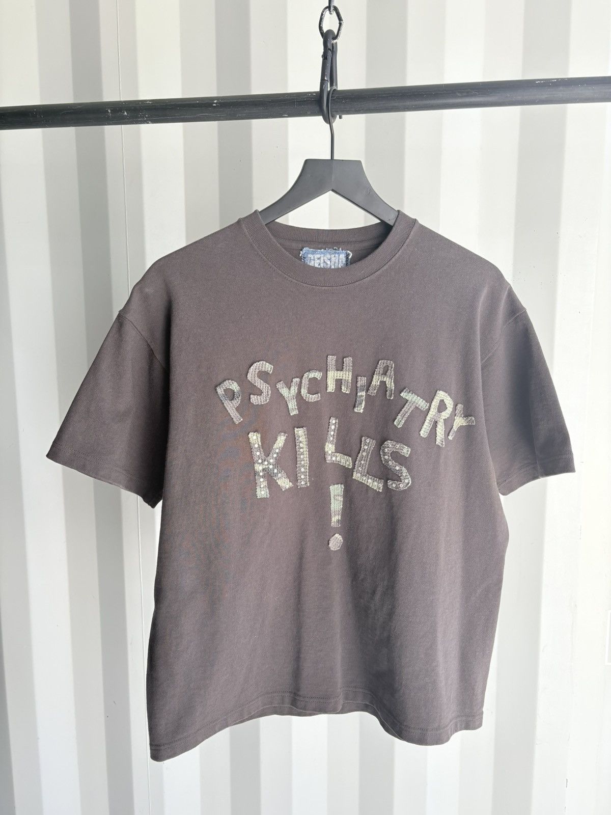 Psychiatry Kills Thermal Print Shirt ERD THRASHED FADED
