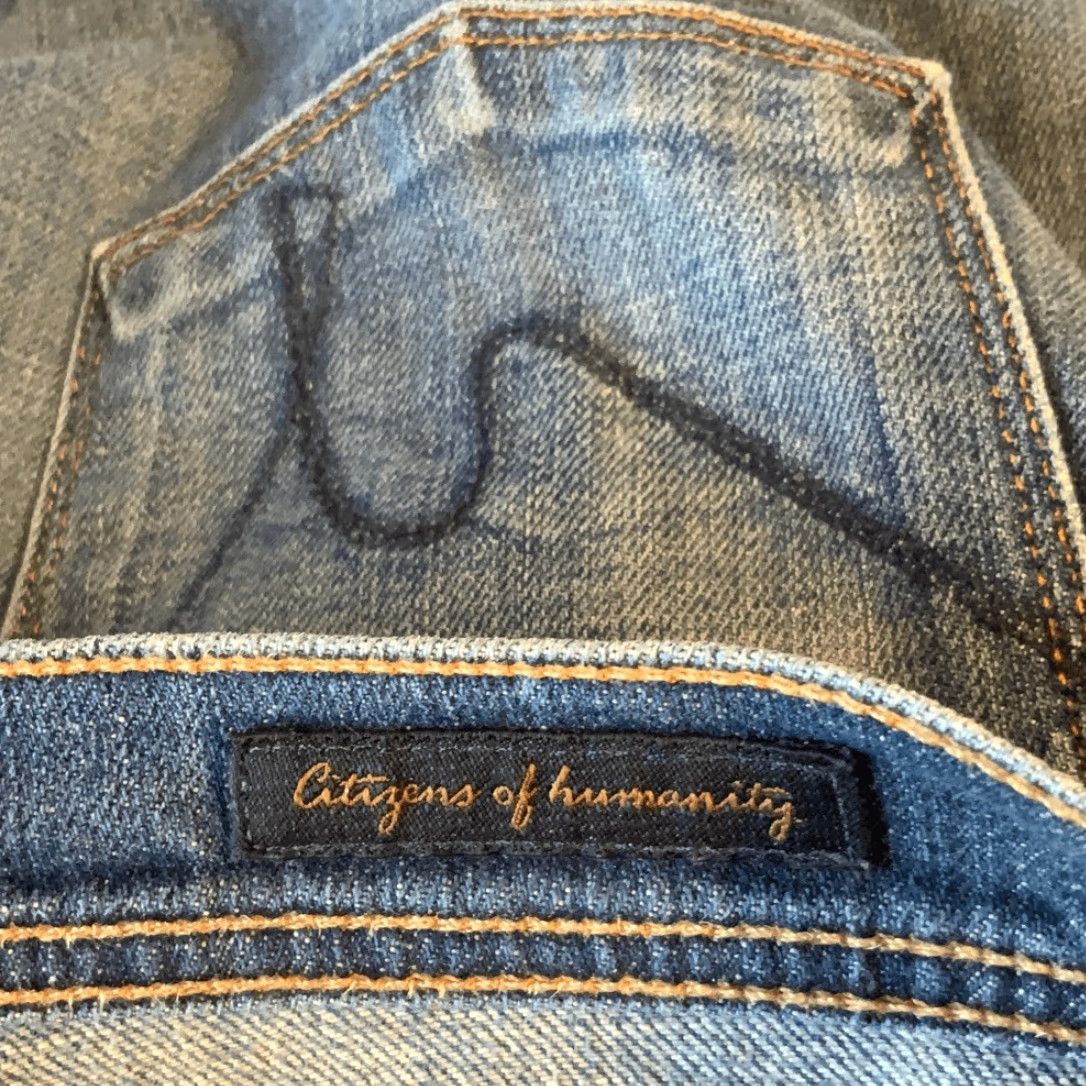 Citizens Of Humanity Citizens of Humanity Women Jeans Ingrid #002 Low Waist Flair 31 Blue Wide-Leg Stretch Jeans Womens Size 24" / US 00 / IT 34 - 7 Thumbnail