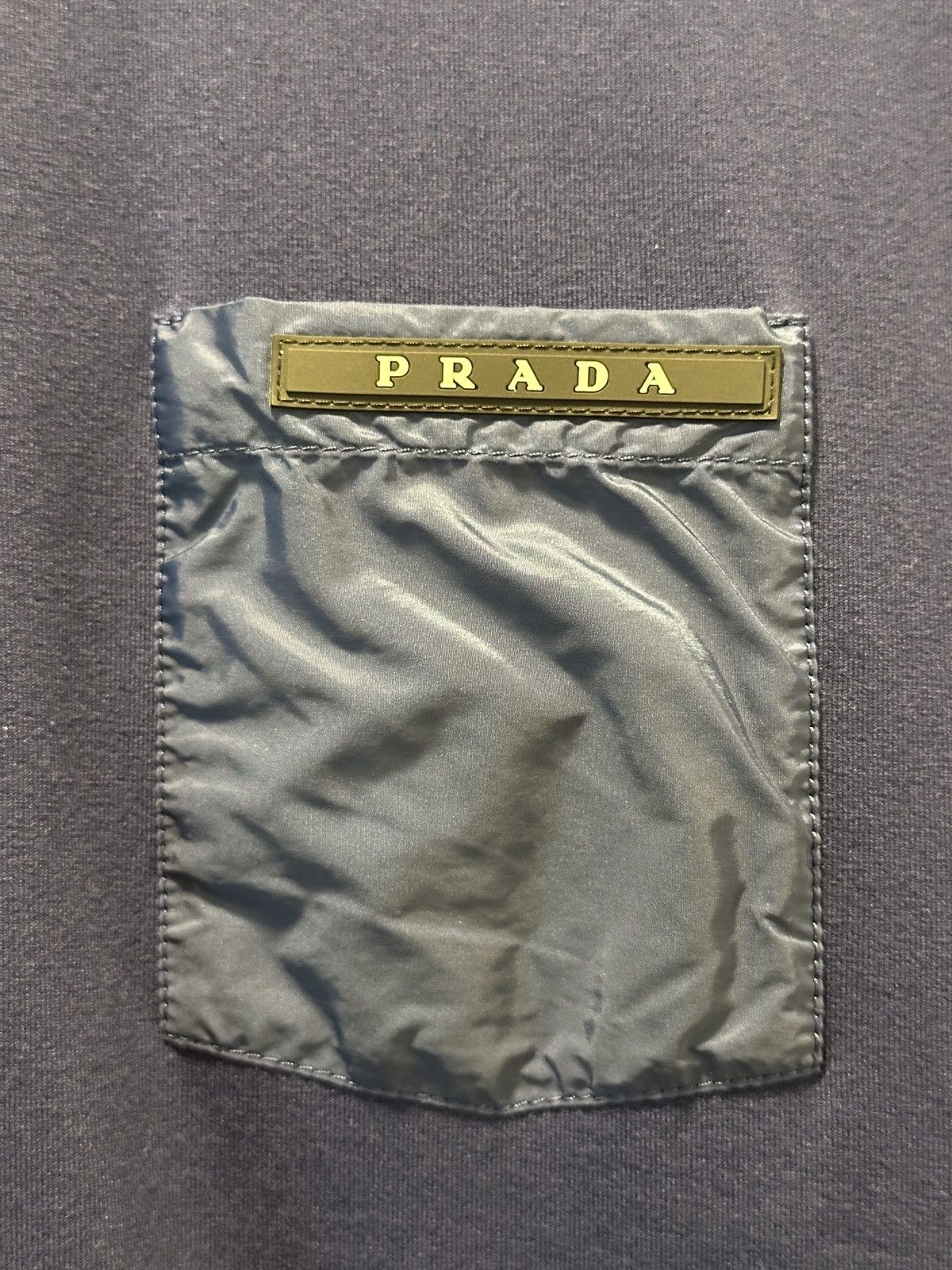Prada Prada Stretch Cotton T-Shirt Nylon Pocket Navy L Size US L / EU 52-54 / 3 - 2 Thumbnail