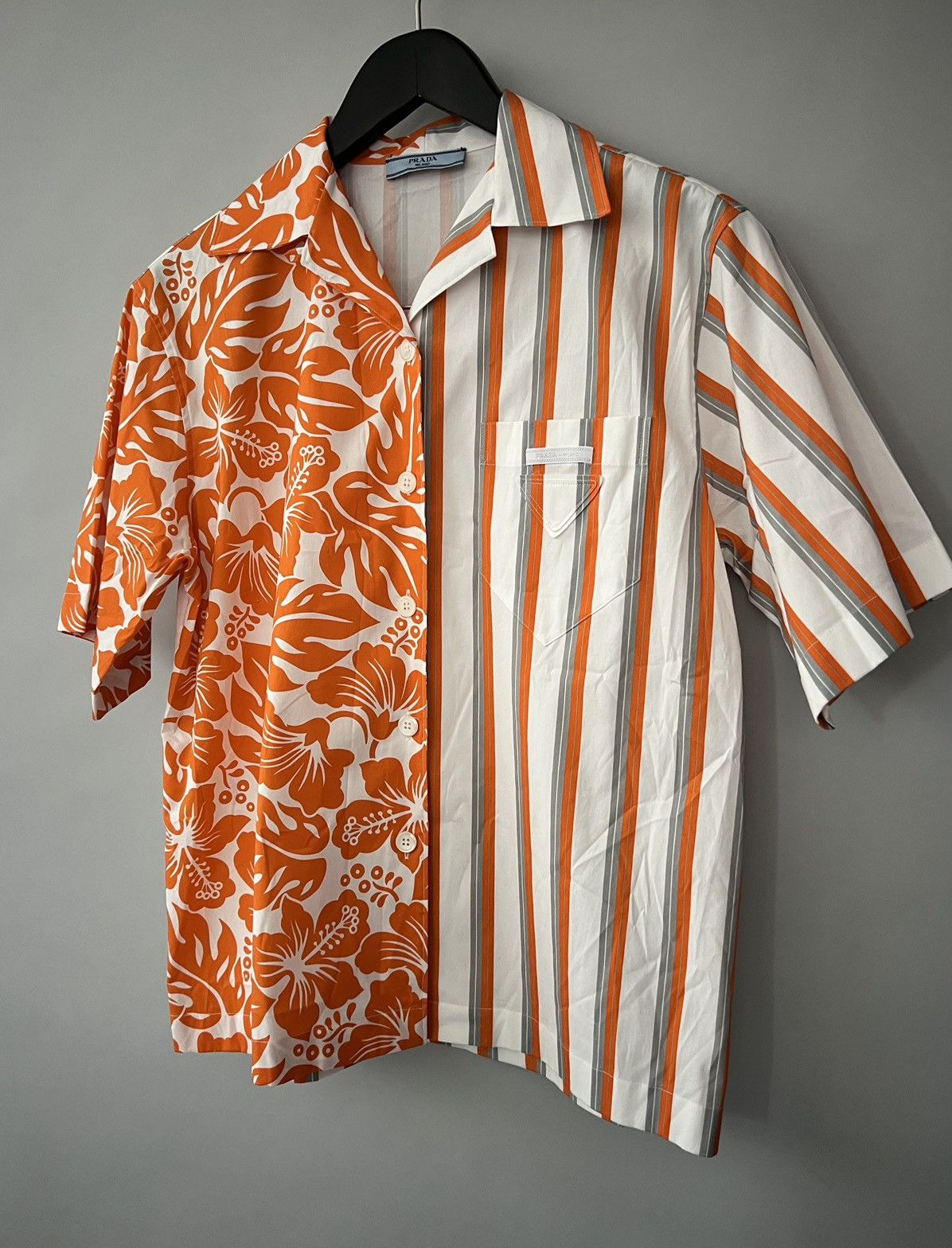 Prada Prada Orange Double Match poplin shirt Size US S / EU 44-46 / 1 - 2 Thumbnail